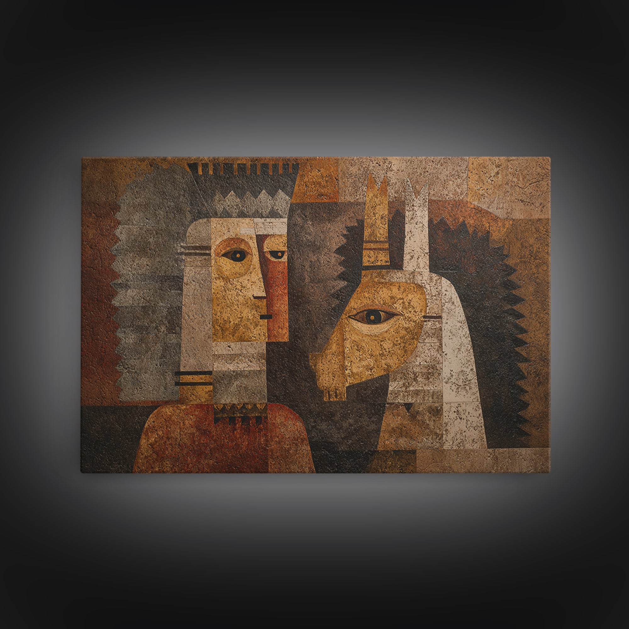 Cubist African Queen Portrait Wall Art, African Woman Art Print, Black Goddess Artwork, Ethnic Modern Home Decor Gift For Her