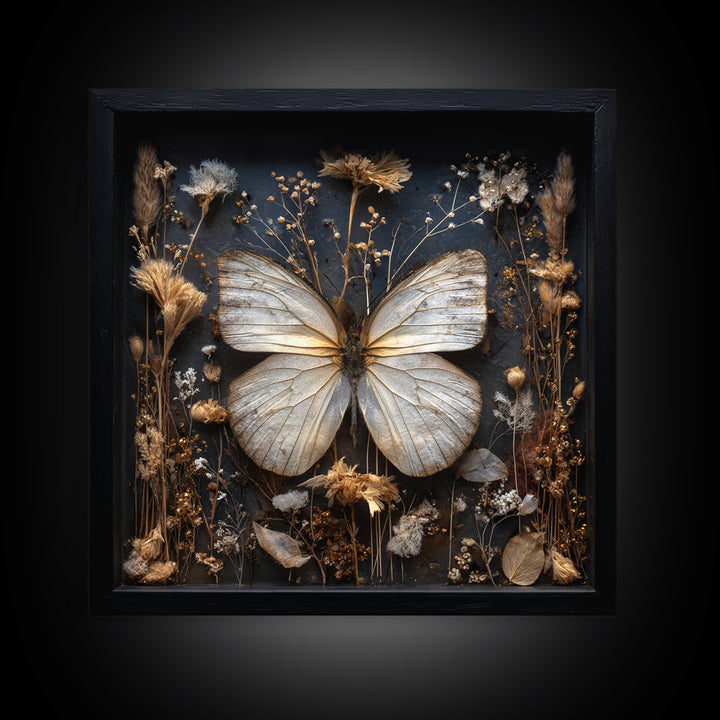 Butterfly Specimen Composition Canvas Print, Animal Art, Printable Wall Art, Living Room Decor, Creature, Boho Wall Art, ANI-1x1-23