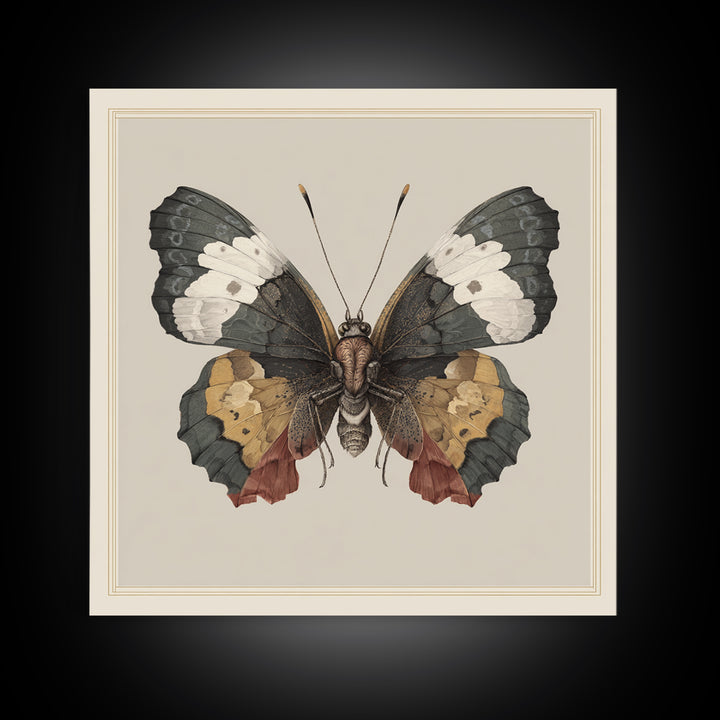 Butterfly Specimen Composition Framed Canvas Print, Animal Art, Original Art, Living Room Decor, Creature, Trendy Wall Art, ANI-1x1-47