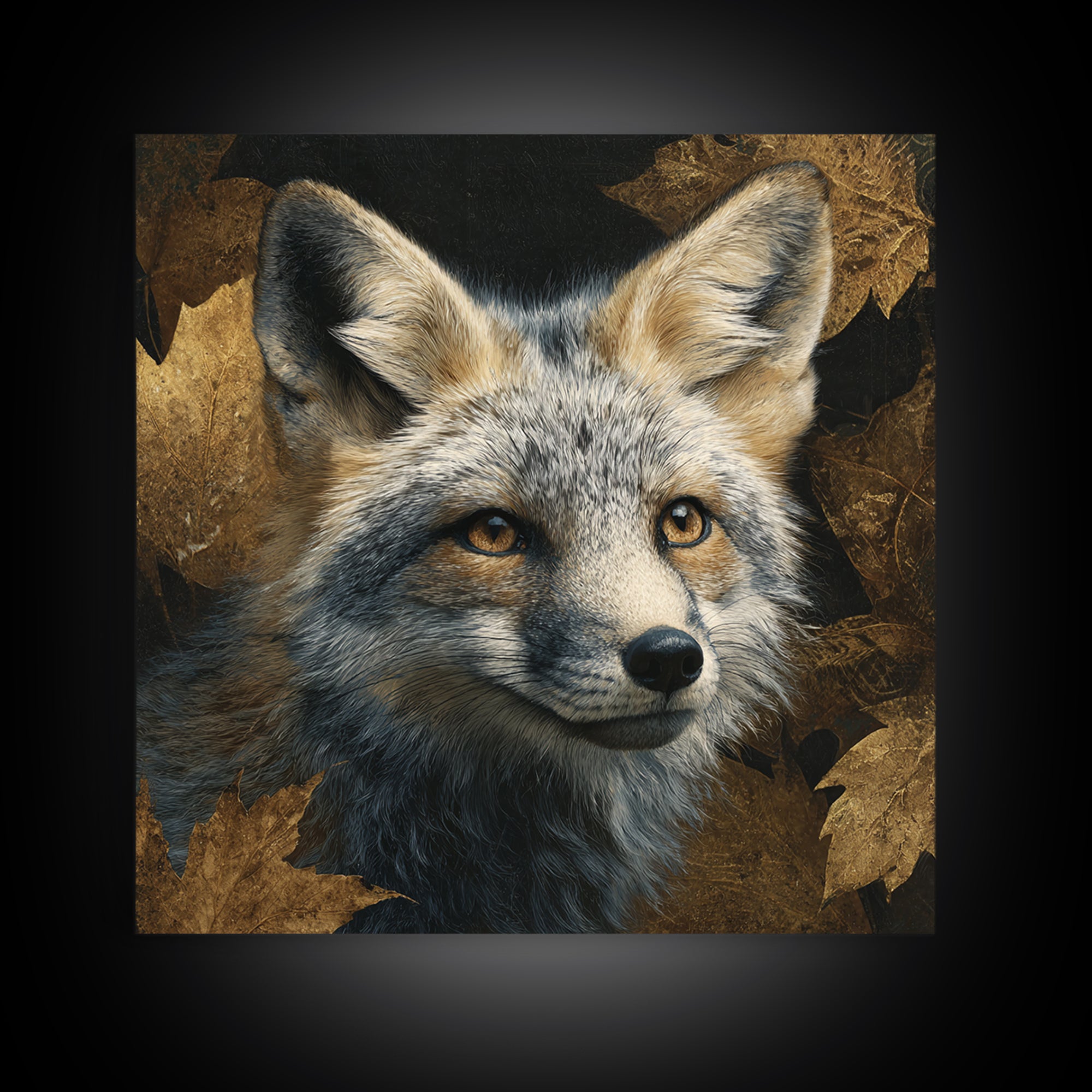 Dignified Fox Portrait Canvas Print, Animal Art, Modern Decor, Living Room Decor, Oil Painting, Creature, Home Decor, ANI-1x1-49