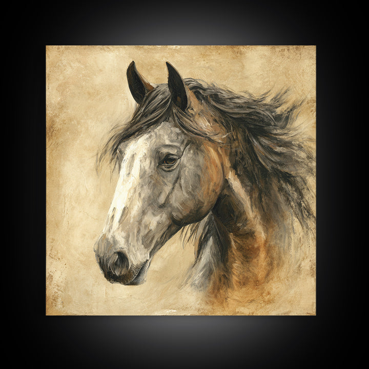 Majestic Horse Head Canvas Print, Animal Art, Modern Decor, Living Room Decor, Fine Art, Creature, Home Decor, Wall Decor, ANI-1x1-75