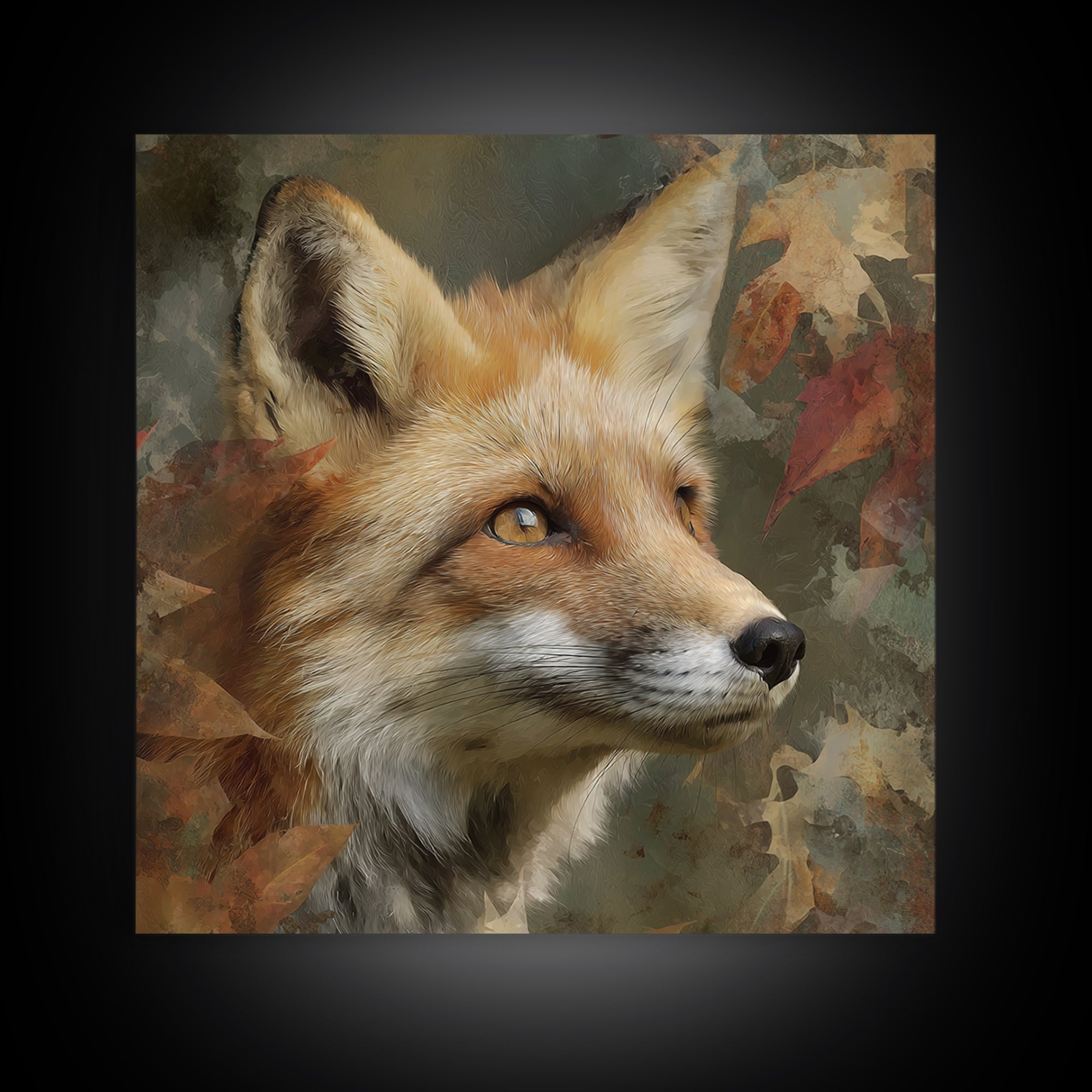 Dignified Fox Portrait Canvas Print, Animal Art, Wall Art, Living Room Decor, Fine Art, Creature, Nursery Decor, Art Deco, ANI-1x1-97