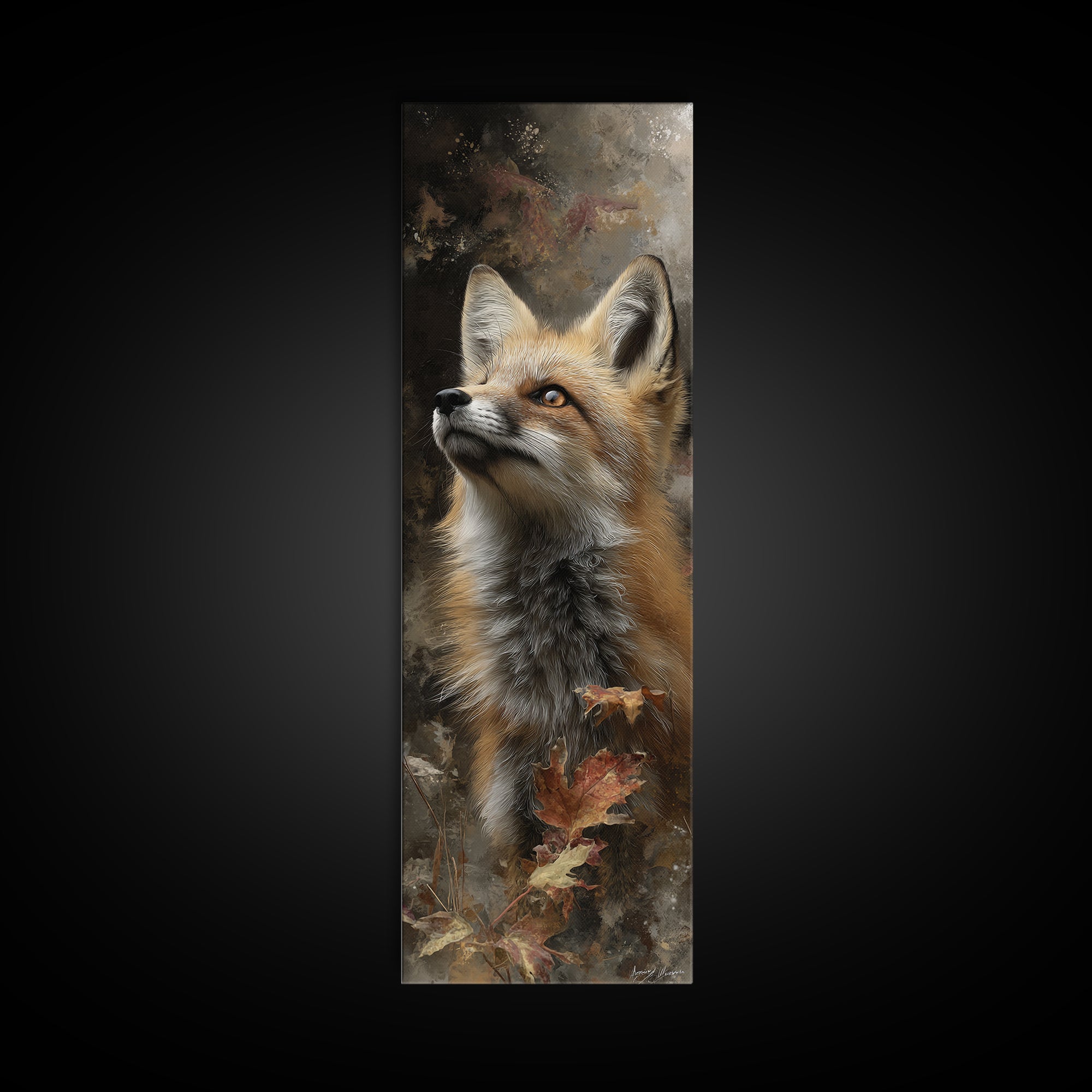 Dignified Fox Portrait Canvas Print, Animal Art, Statement Artwork, Living Room Decor, Fine Art, Creature, Wall Decor, ANI-1x3-13