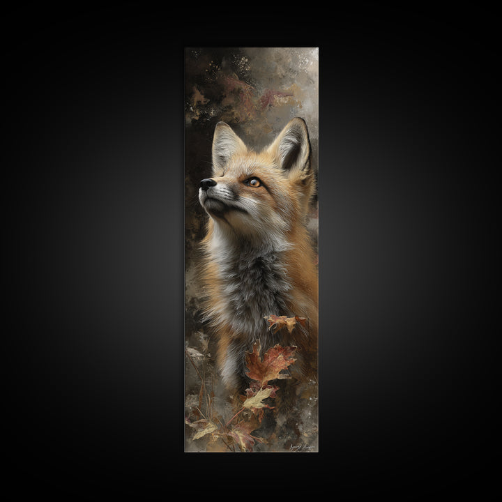 Dignified Fox Portrait Canvas Print, Animal Art, Statement Artwork, Living Room Decor, Fine Art, Creature, Wall Decor, ANI-1x3-13