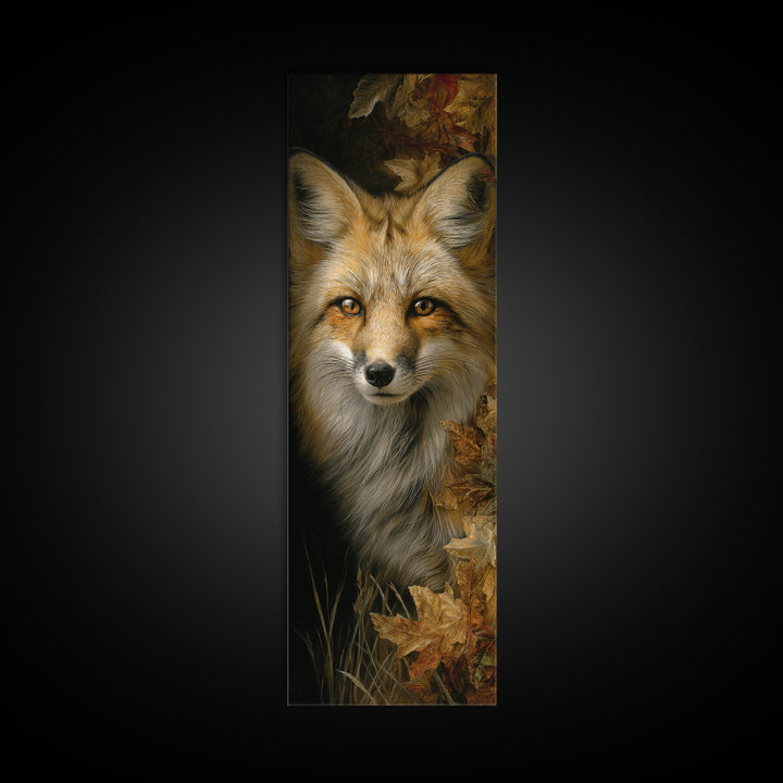 Dignified Fox Portrait Canvas Print, Animal Art, Statement Artwork, Living Room Decor, Fine Art, Creature, Wall Decor, ANI-1x3-37