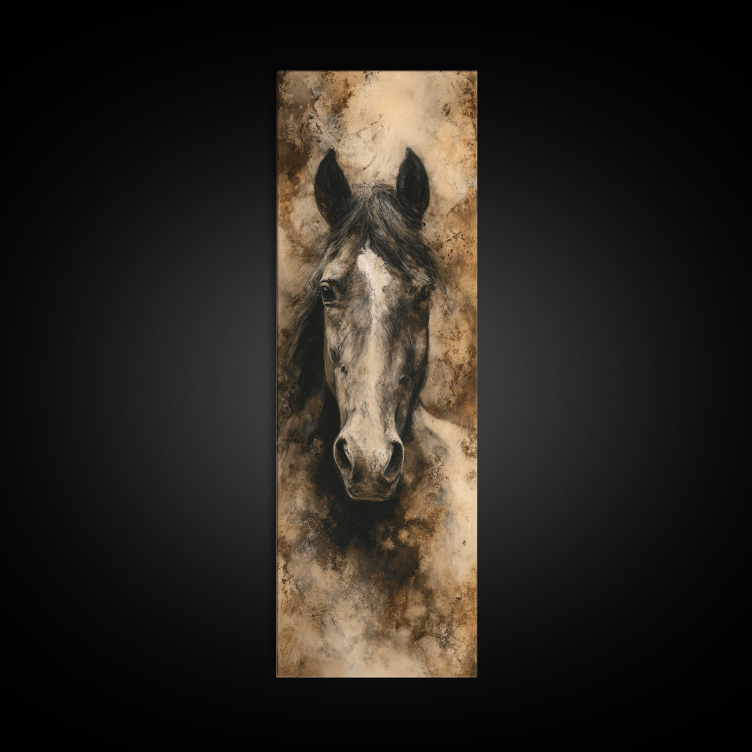 Majestic Horse Head Canvas Print, Animal Art, Digital Art, Living Room Decor, Fine Art, Creature, Farmhouse Decor, Nursery, ANI-1x3-39