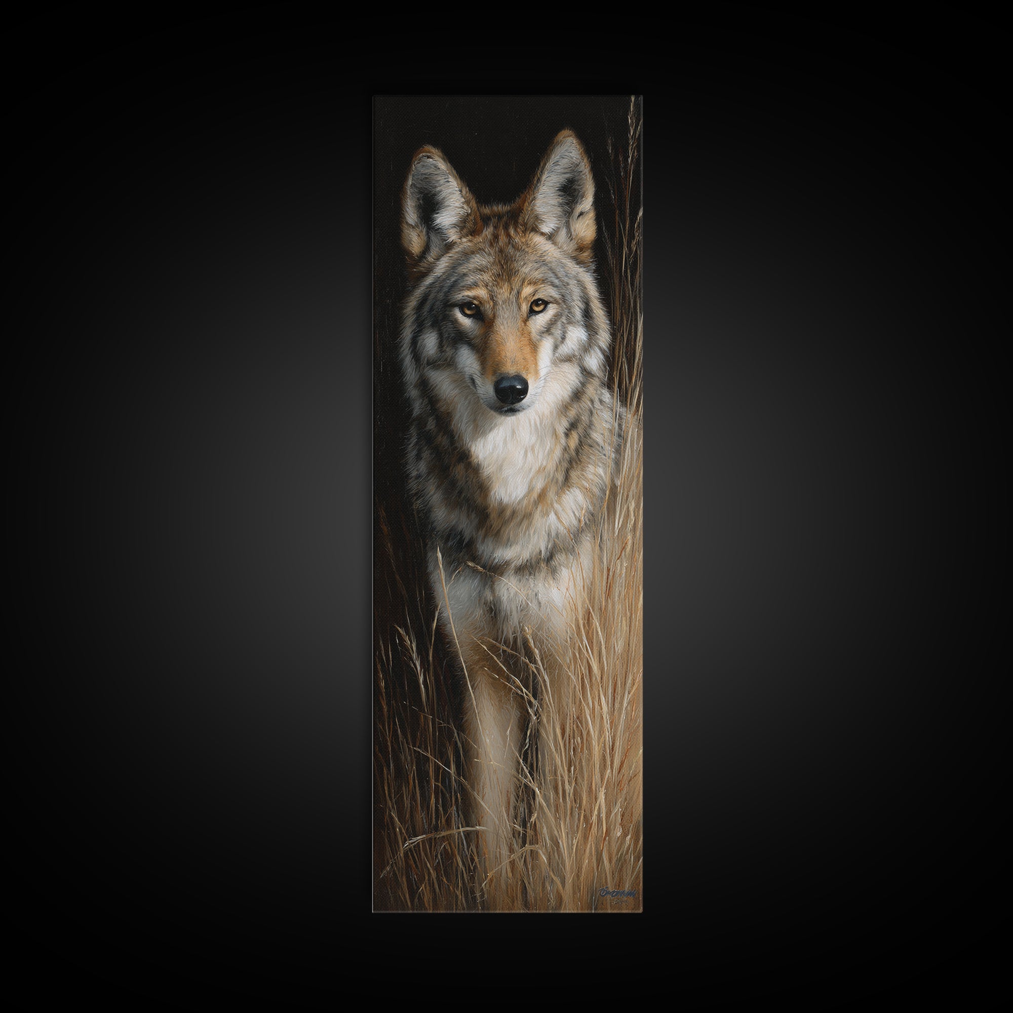 Dog Portrait with Painterly Collar and Loyal Canvas Print, Animal Art, Cat Art, Living Room Decor, Fine Art, Creature, ANI-1x3-49