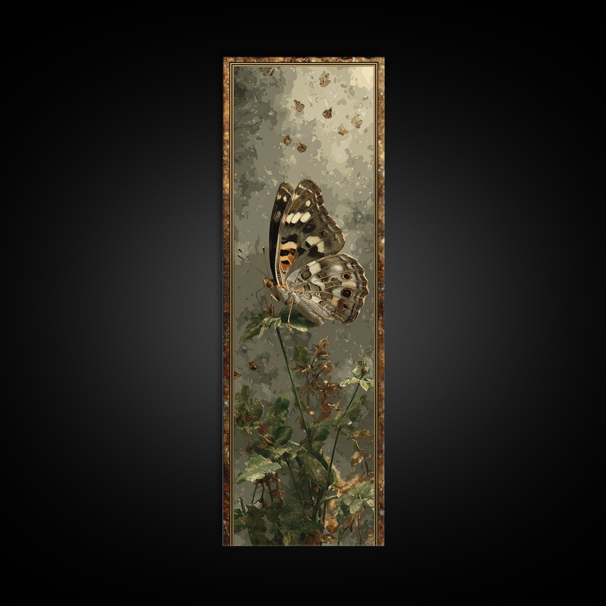 Butterfly Specimen Composition Canvas Print, Animal Art, Digital Wall Art, Living Room Decor, Creature, Modern Wall Art, ANI-1x3-59