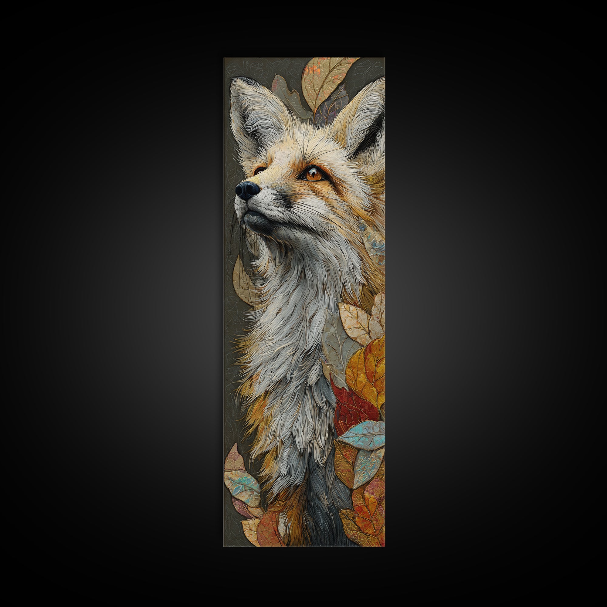 Dignified Fox Portrait Canvas Print, Animal Art, Art, Living Room Decor, Oil Painting, Creature, Original Art, Nursery Wall Art, ANI-1x3-85