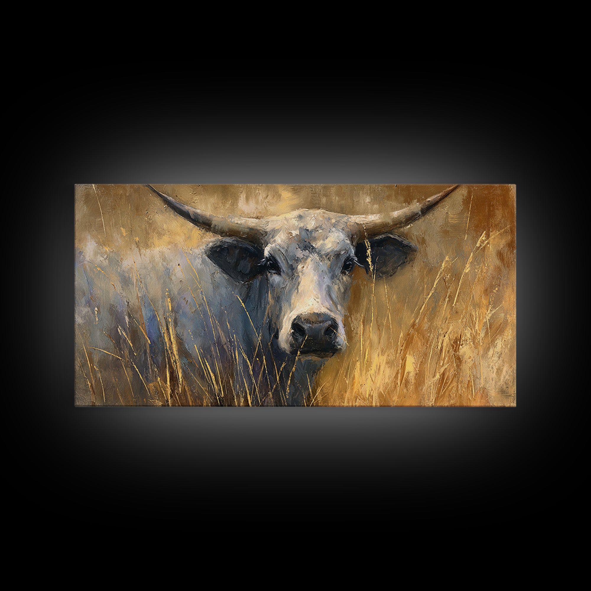 Gentle Cow Portrait Framed Canvas Print, Animal Art, Fine Art Print, Living Room Decor, Fine Art, Creature, Wall Decor, ANI-2x1-27