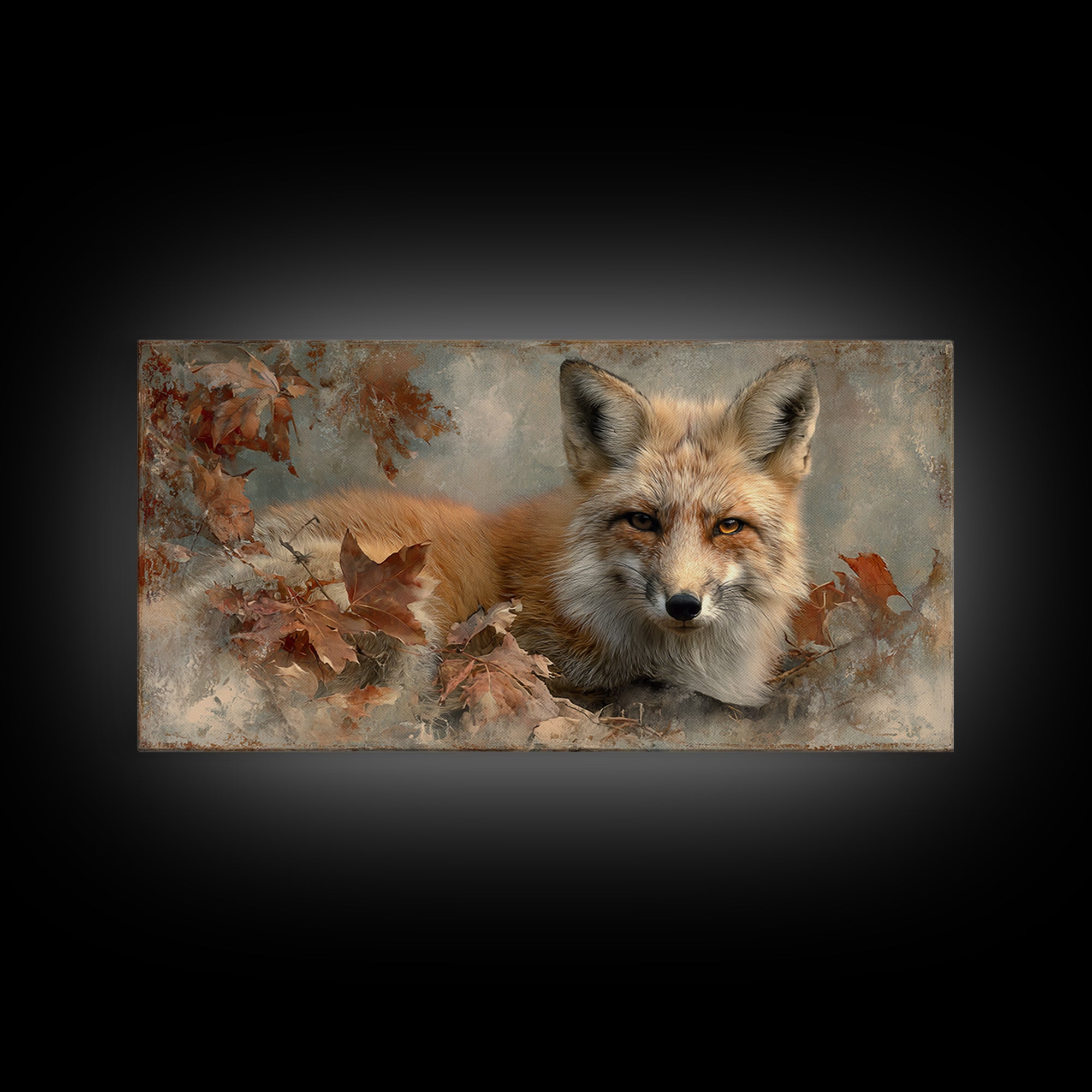 Dignified Fox Portrait Canvas Print, Animal Art, Digital Wall Art, Living Room Decor, Fine Art, Creature, Modern Wall Art, ANI-2x1-69