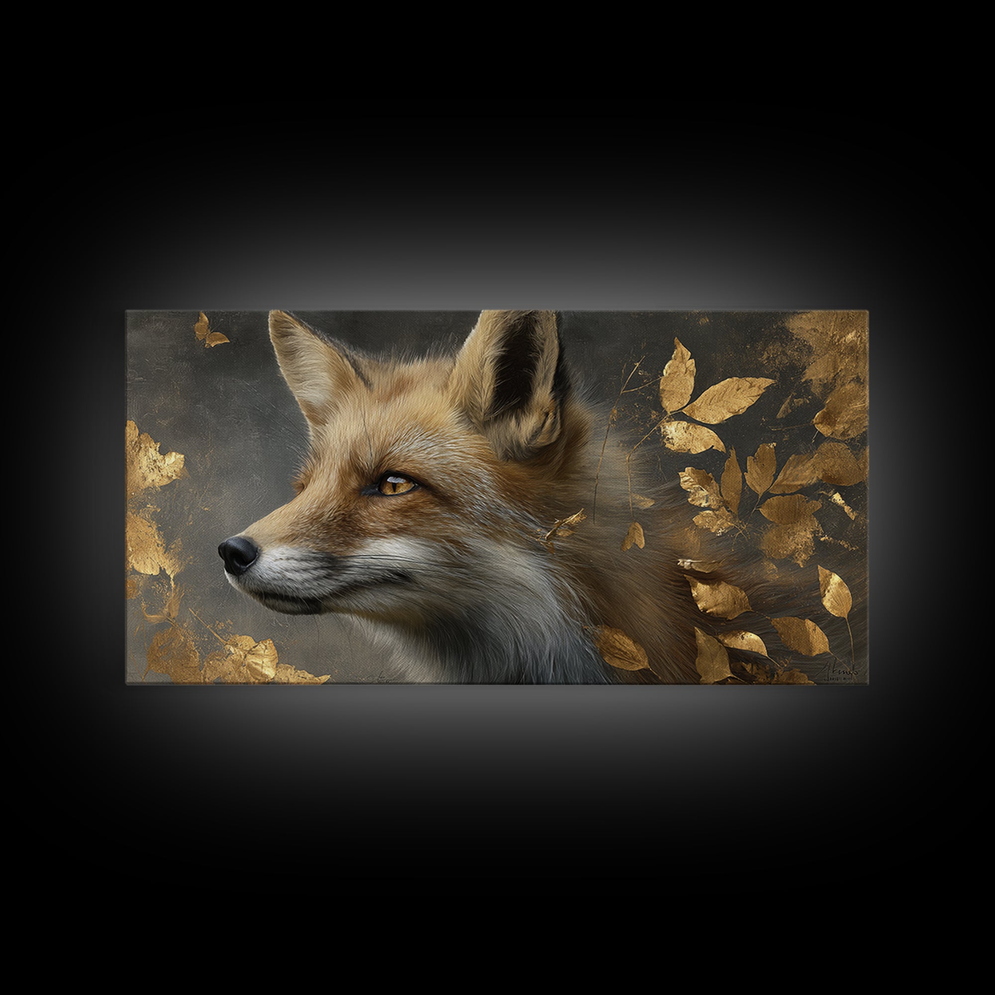Dignified Fox Portrait Canvas Print, Animal Art, Digital Wall Art, Living Room Decor, Fine Art, Creature, Modern Wall Art, ANI-2x1-93