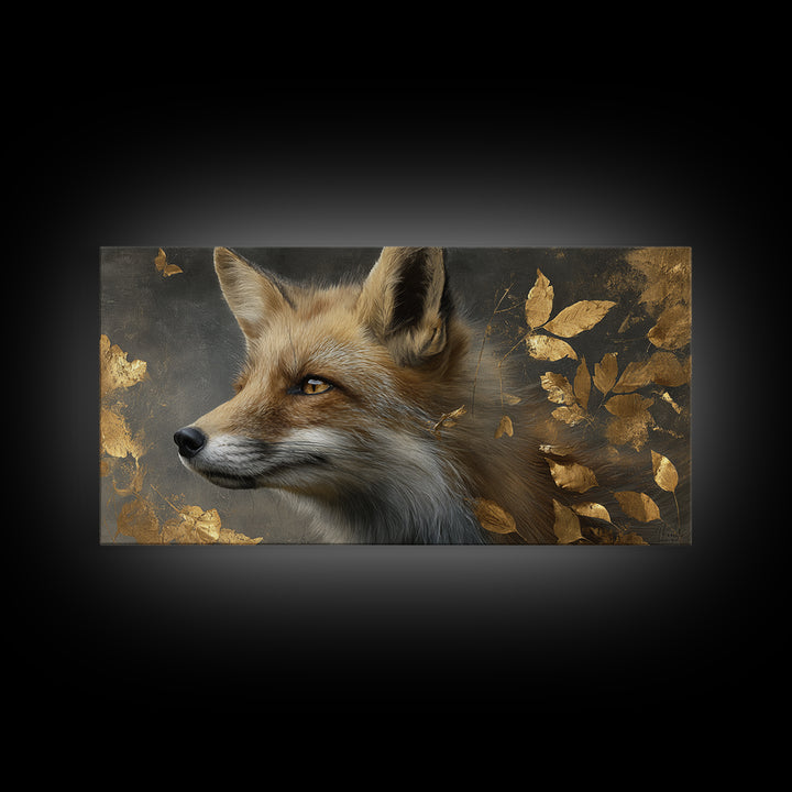 Dignified Fox Portrait Canvas Print, Animal Art, Digital Wall Art, Living Room Decor, Fine Art, Creature, Modern Wall Art, ANI-2x1-93