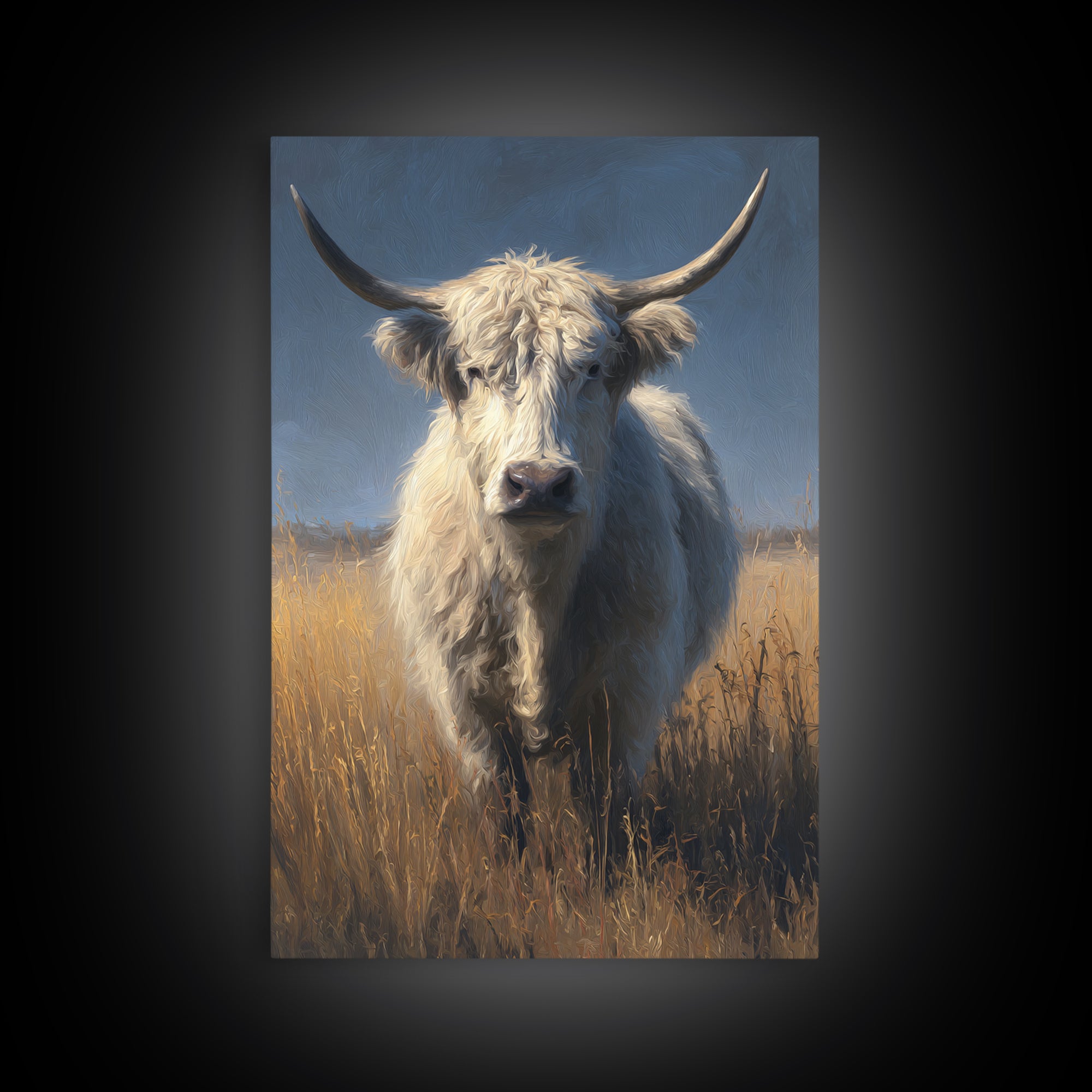 Gentle Cow Portrait Canvas Print, Animal Art, Gallery Decor, Living Room Decor, Fine Art, Creature, Contemporary Art, ANI-2x3-15