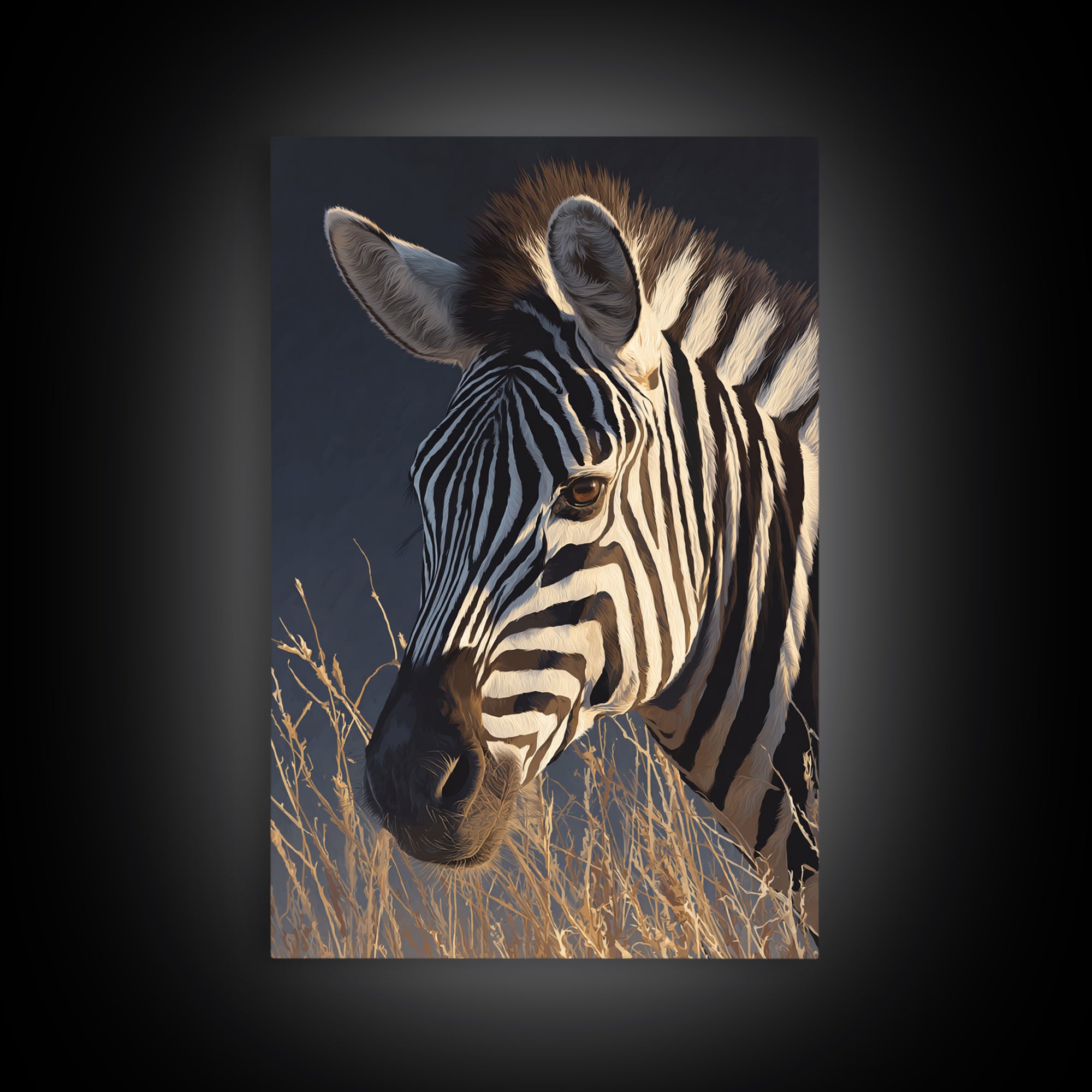 Zebra Portrait with Bold Graphic Stripe Pattern Canvas Print, Animal Art, Print, Living Room Decor, Fine Art, Creature, ANI-2x3-49