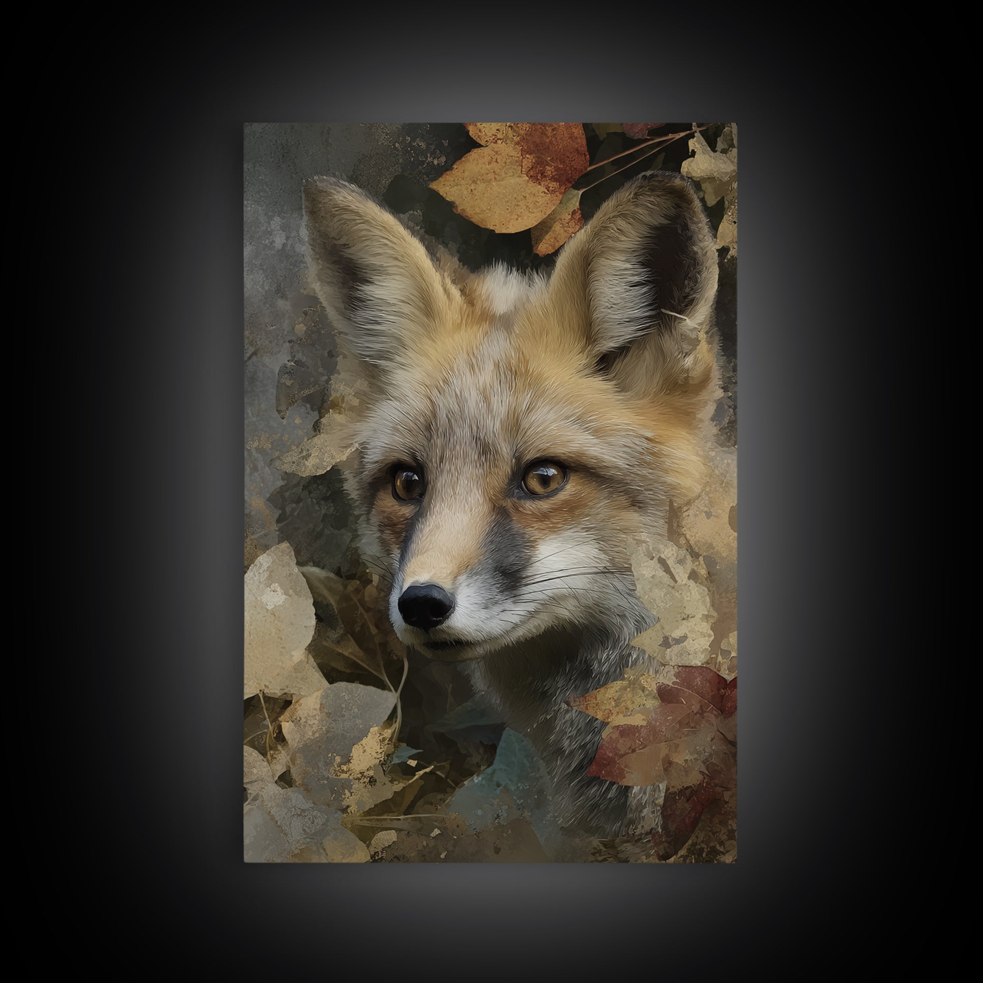 Dignified Fox Portrait Canvas Print, Animal Art, Art Deco, Living Room Decor, Fine Art, Creature, Cat Art, Safari Nursery Decor, ANI-2x3-57