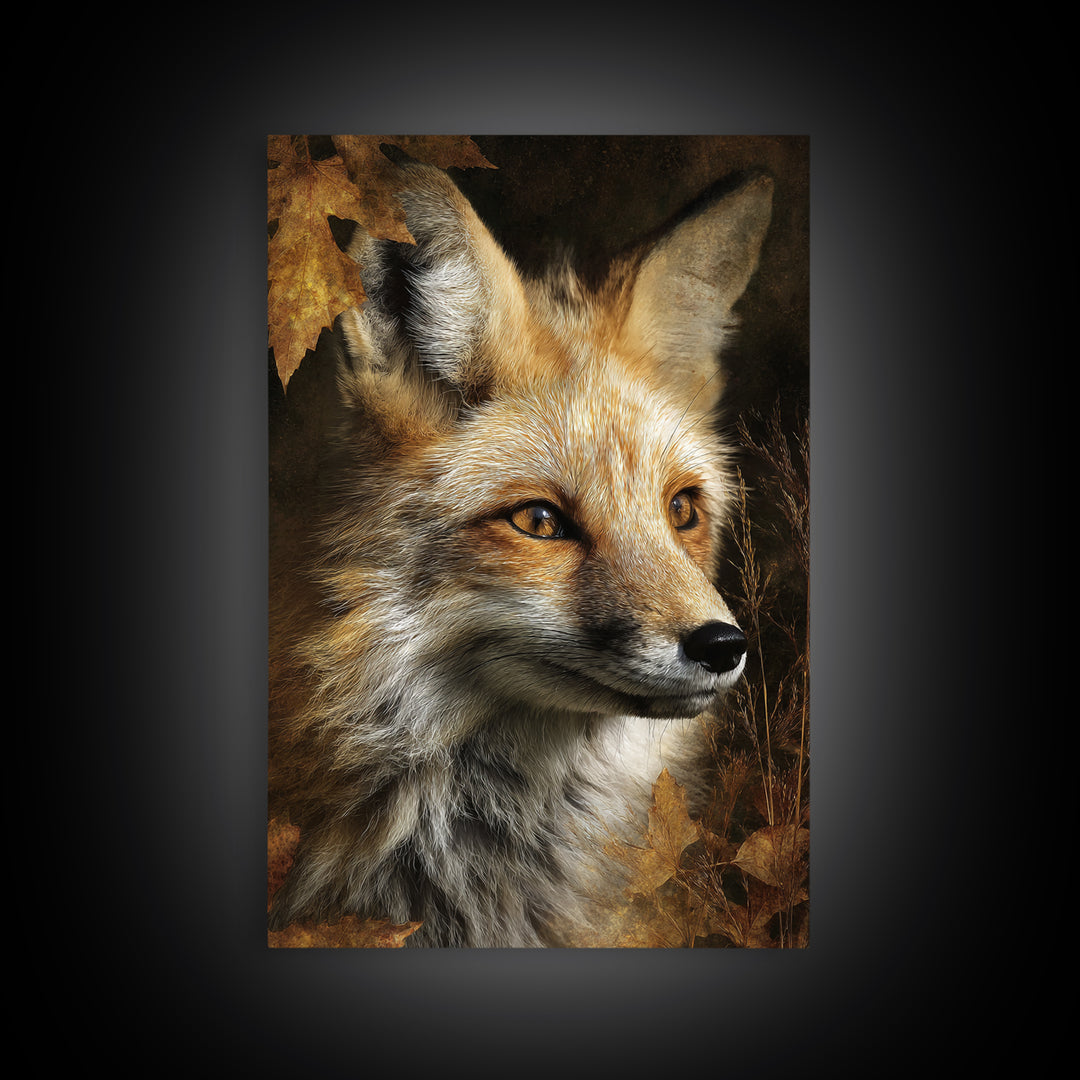 Dignified Fox Portrait Canvas Print, Animal Art, Art Deco, Living Room Decor, Fine Art, Creature, Cat Art, Safari Nursery Decor, ANI-2x3-81