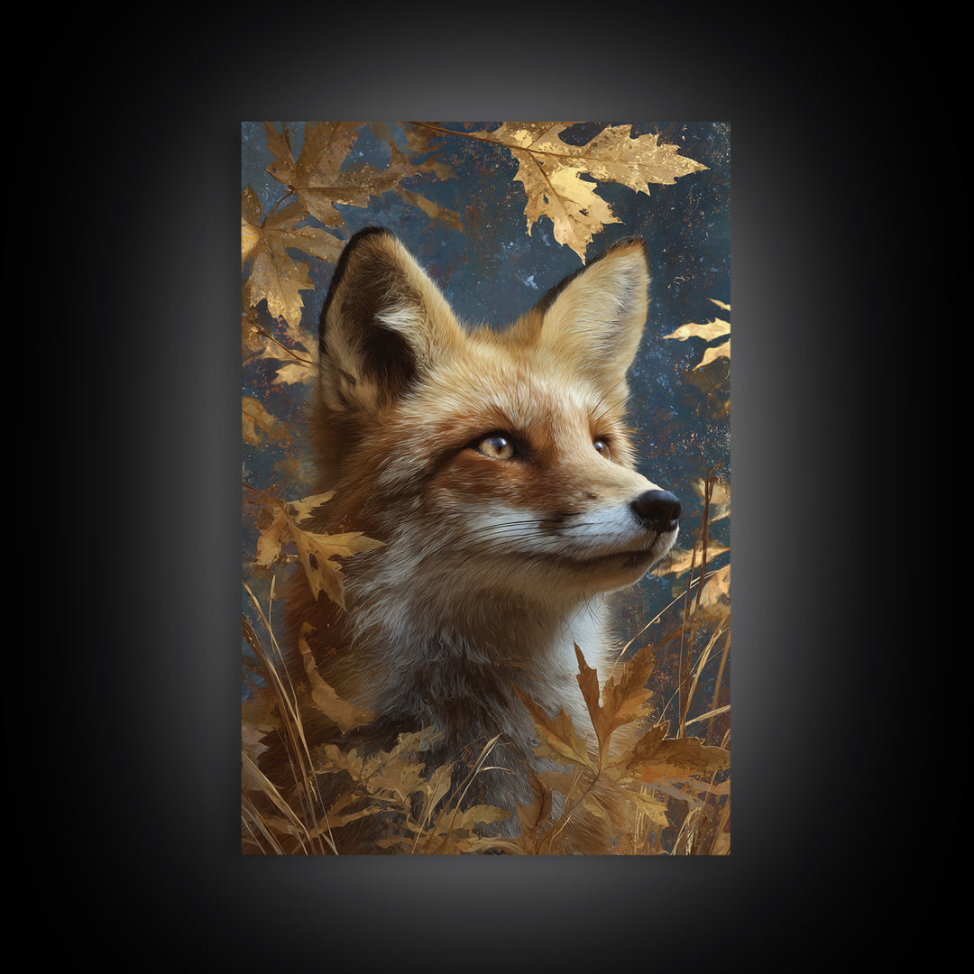 Dignified Fox Portrait Canvas Print, Animal Art, Art, Living Room Decor, Oil Painting, Creature, Original Art, Nursery Wall Art, ANI-2x3-9