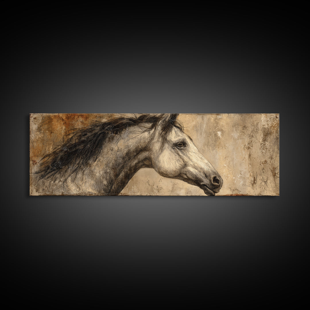 Majestic Horse Head Canvas Print, Animal Art, Room Decor, Living Room Decor, Fine Art, Creature, Printable, Printable Wall Art, ANI-3x1-91
