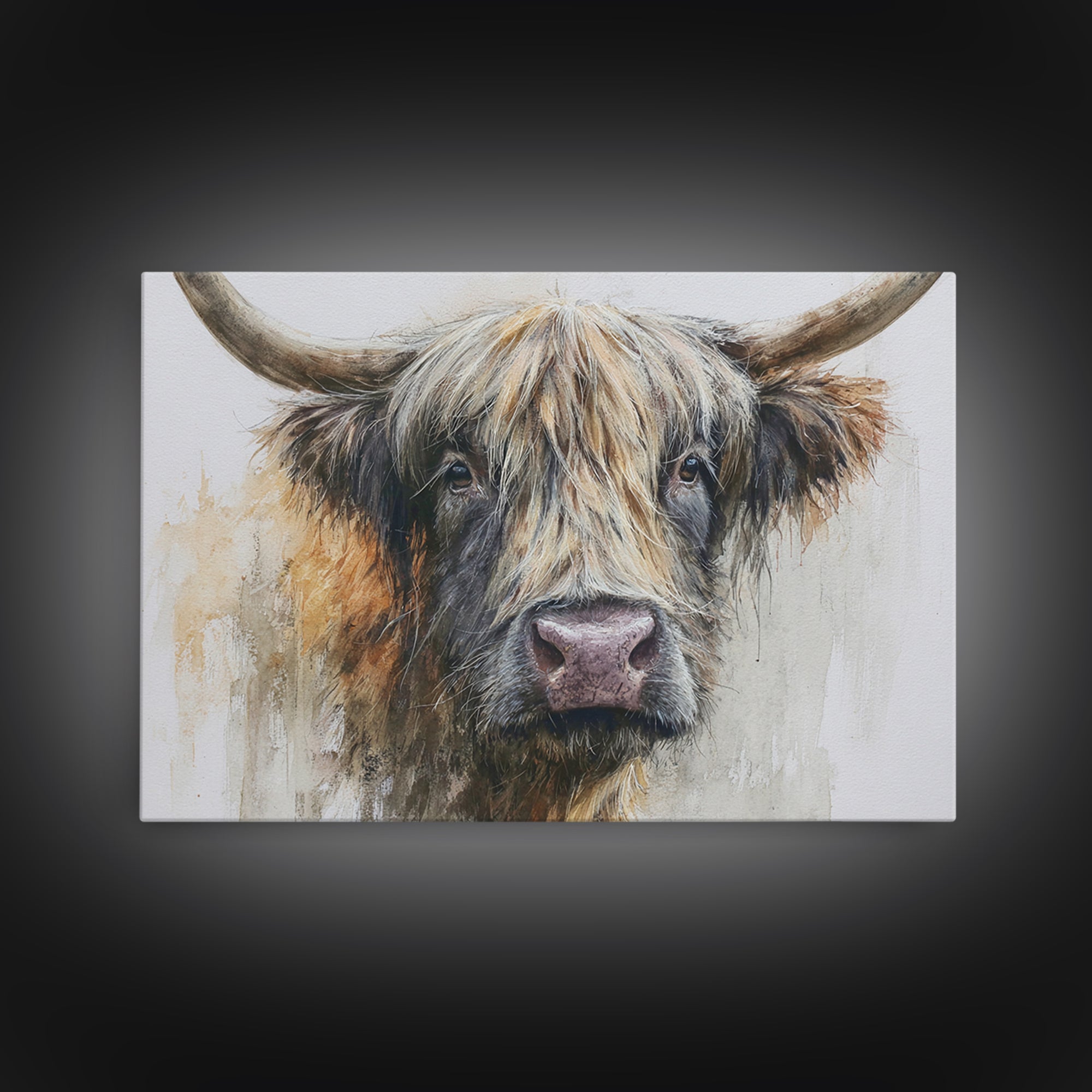 Gentle Cow Portrait Canvas Print, Animal Art, Living Room Decor, Fine Art, Creature, Fine Art Print, Statement Artwork, ANI-3x2-11