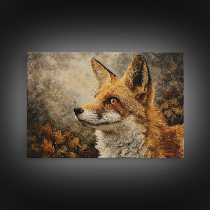 Dignified Fox Portrait Canvas Print, Animal Art, Nursery Art, Living Room Decor, Fine Art, Creature, Luxury Decor, Art Print, ANI-3x2-29