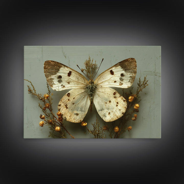 Butterfly Specimen Composition Canvas Print, Animal Art, Art Deco, Living Room Decor, Creature, Cat Art, Safari Nursery Decor, ANI-3x2-3