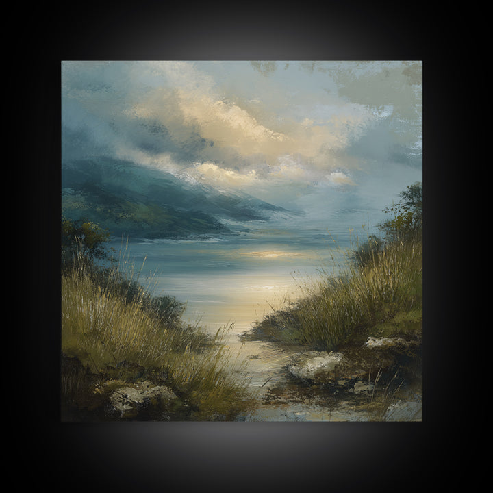 Quiet Mountain Scene Canvas Print, Art, Textured Wall Art, Living Room Decor, Fine Art, Gallery Decor, Wall Decor, ART-1x1-17