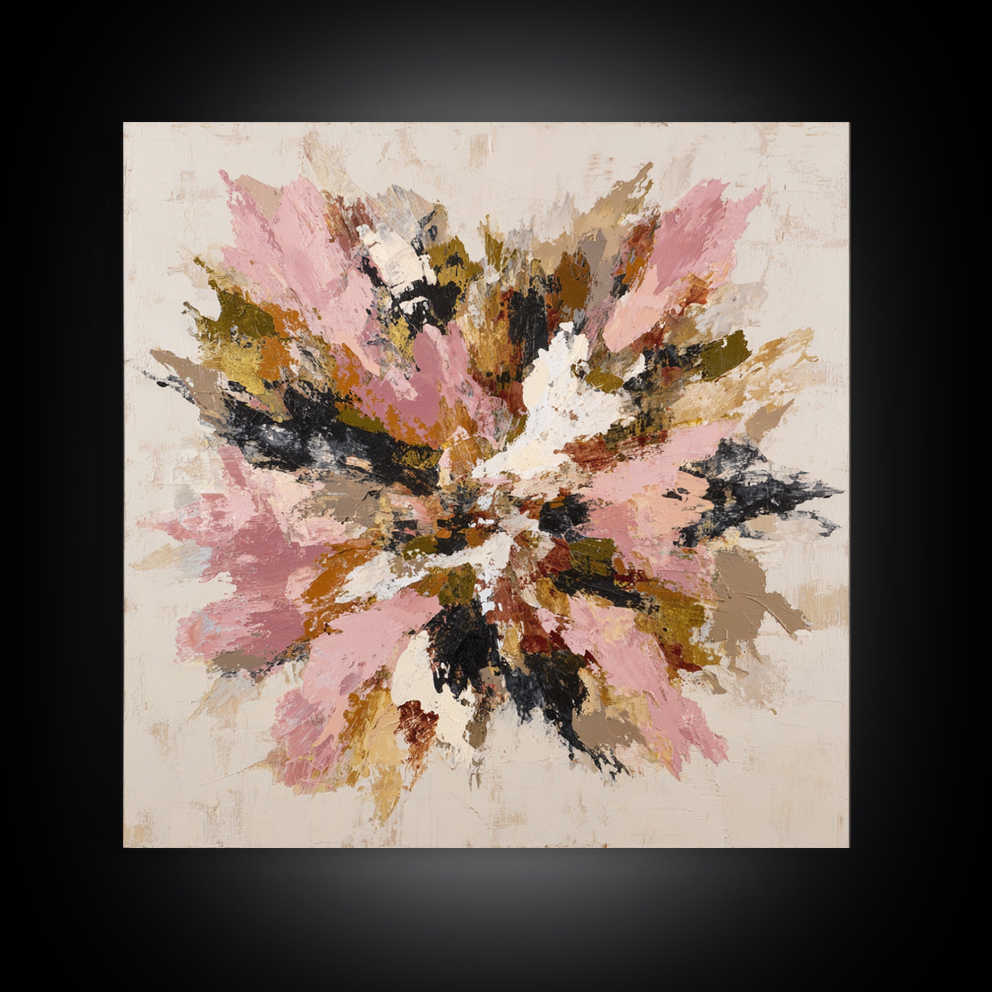 Contemporary Abstract with Layered Pigments and Energetic Canvas Print, Art, Framed Wall Art, Living Room Decor, ART-1x1-2