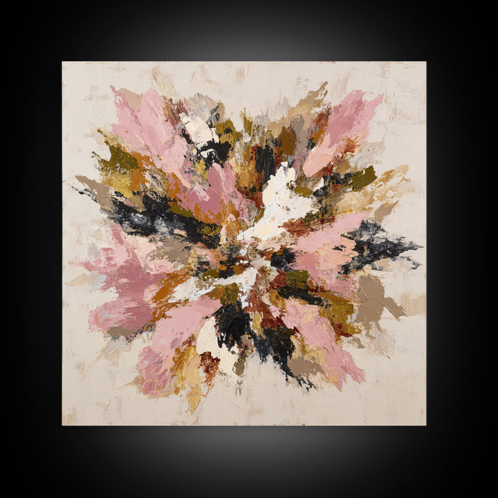 Contemporary Abstract with Layered Pigments and Energetic Canvas Print, Art, Framed Wall Art, Living Room Decor, ART-1x1-2