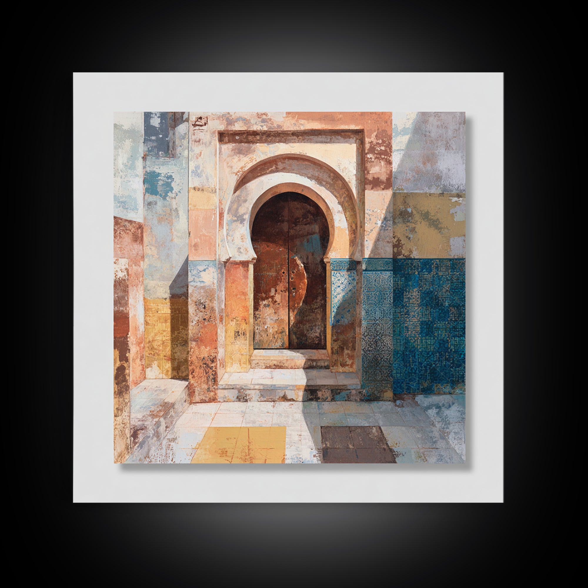 Architectural Archway in Warm Mediterranean Light Canvas Print, Art, Art Nouveau, Living Room Decor, Oil Painting, ART-1x1-22