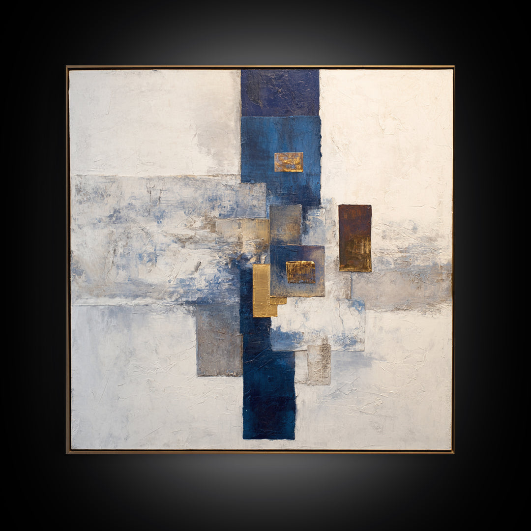 Modern Sculptural Shapes Rendered as Painted Forms Canvas Print, Art, Framed Art, Living Room Decor, Abstract Art, ART-1x1-30
