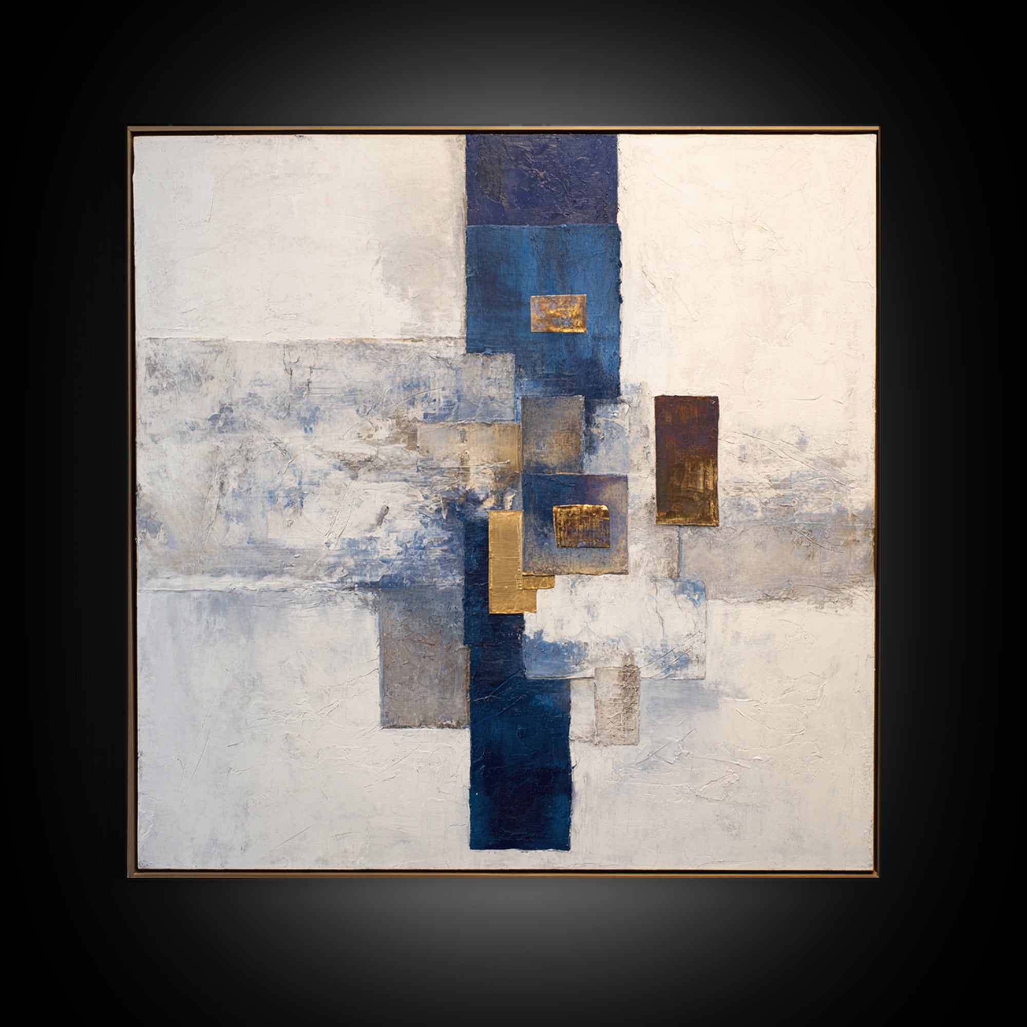 Modern Sculptural Shapes Rendered as Painted Forms Canvas Print, Art, Framed Art, Living Room Decor, Abstract Art, ART-1x1-30