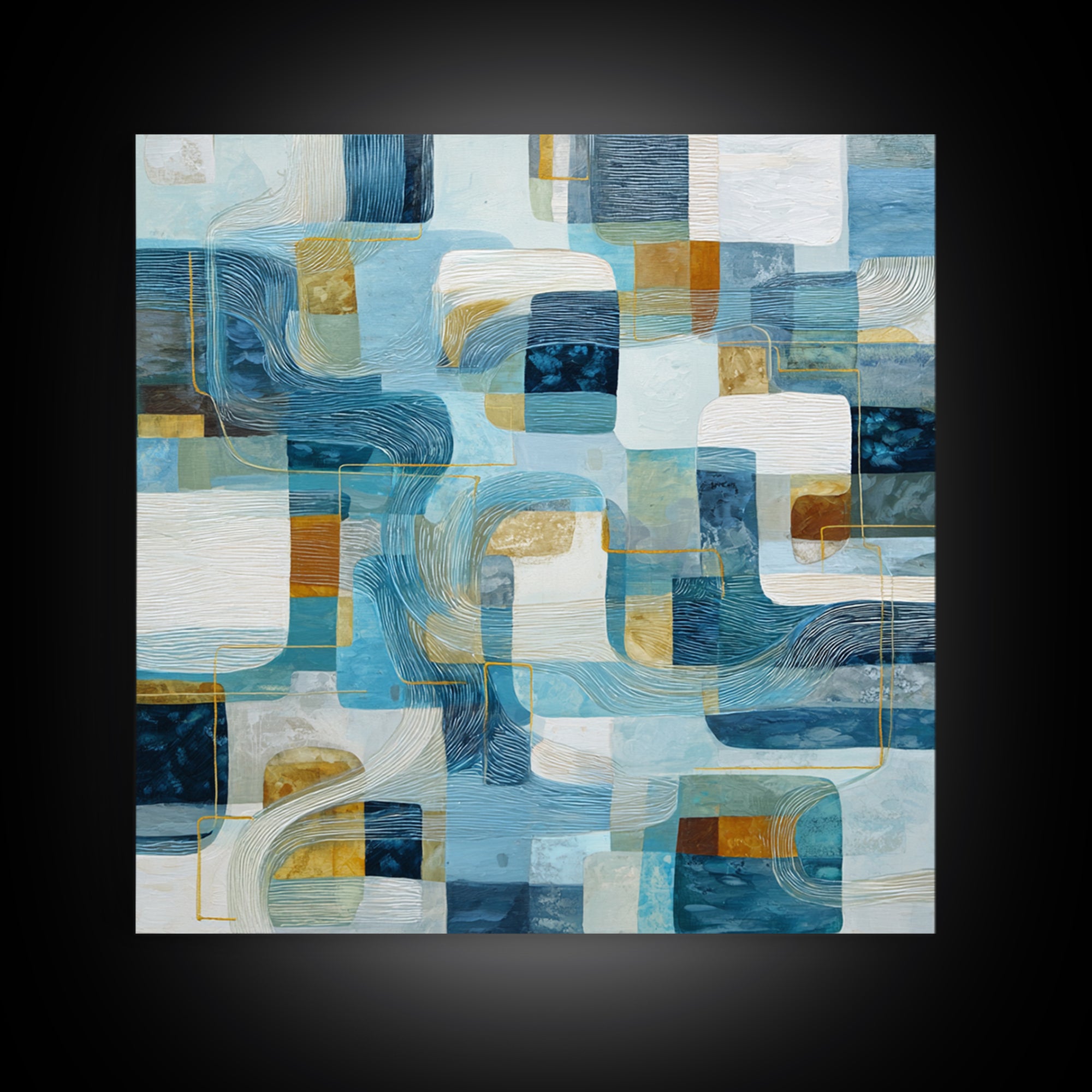 Abstract Water Forms Framed Canvas Print, Art, Canvas Art, Living Room Decor, Fine Art, Horizontal Wall Art, ART-1x1-43