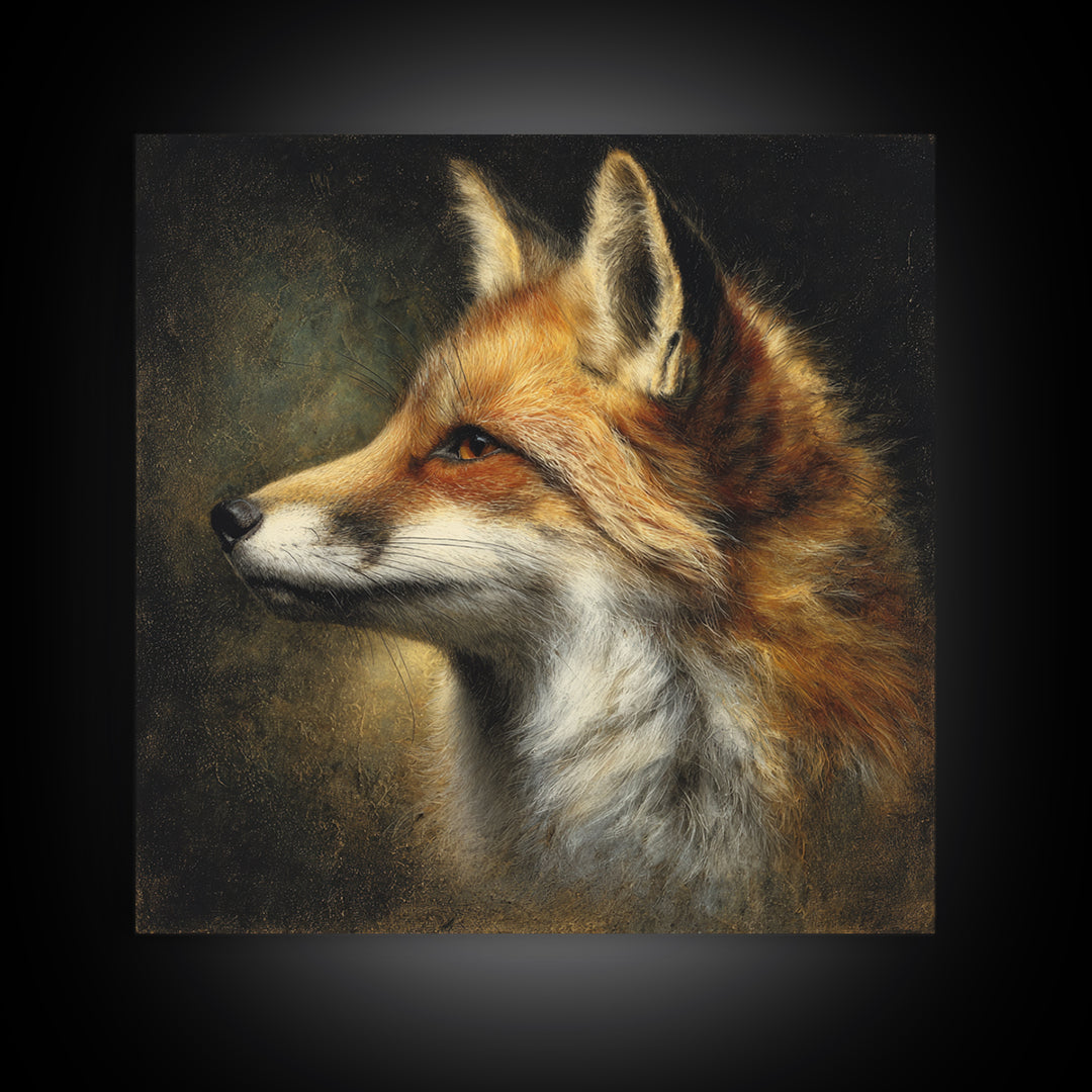 Elegant Animal Portrait Framed Canvas Print, Art, Ai Art, Living Room Decor, Fine Art, Home Decor, Gallery Decor, ART-1x1-66