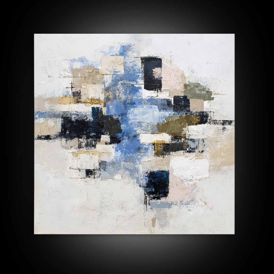 Abstract Water Forms Framed Canvas Print, Art, Pink Wall Art, Living Room Decor, Abstract Art, Textured Painting, ART-1x1-67