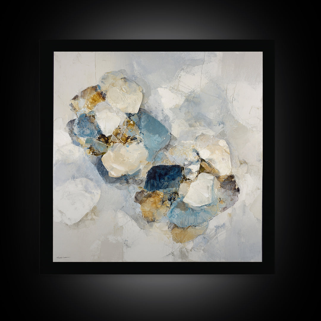 Modern Sculptural Shapes Rendered as Painted Forms Framed Canvas Print, Art, Resin Art, Living Room Decor, Abstract Art, ART-1x1-78