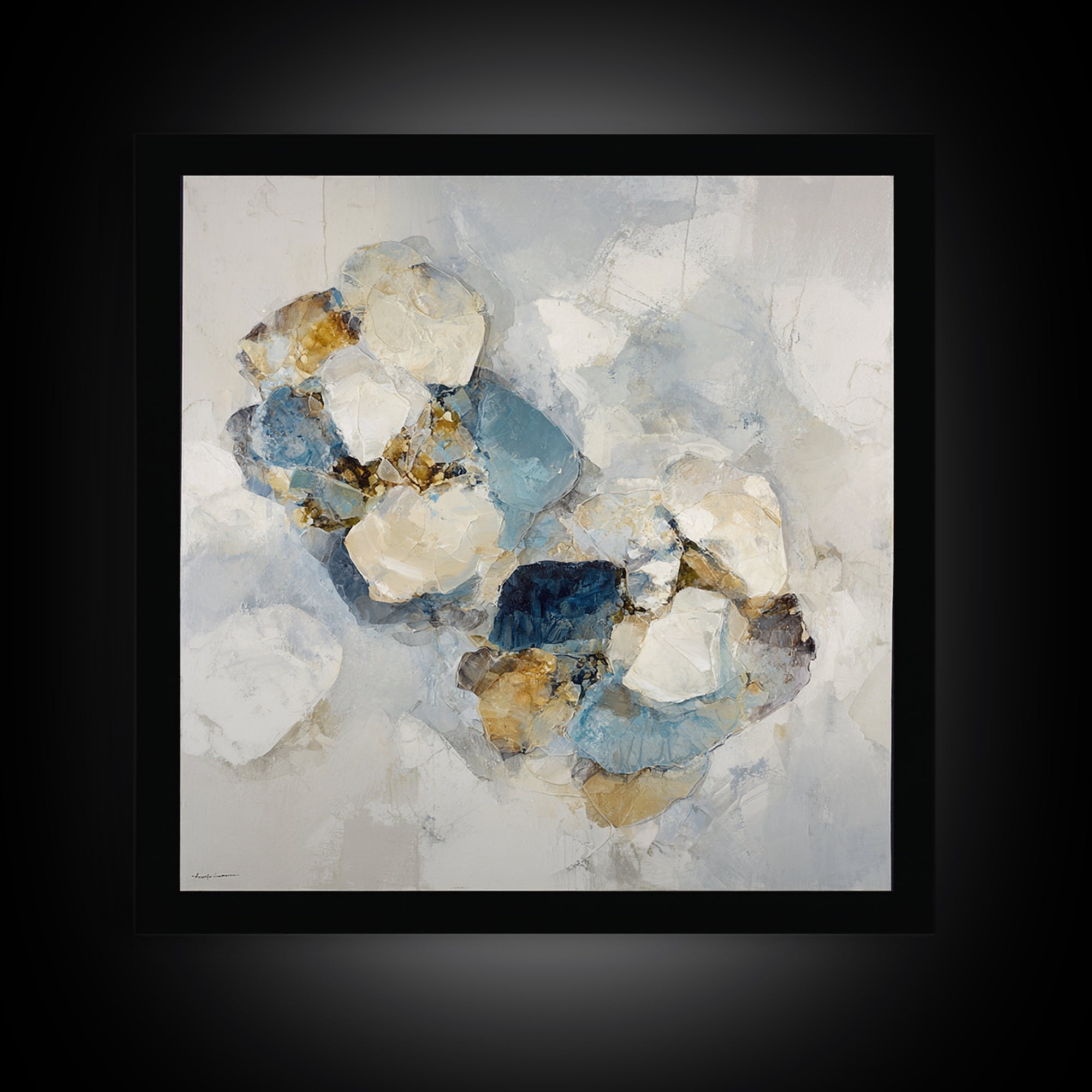 Modern Sculptural Shapes Rendered as Painted Forms Framed Canvas Print, Art, Resin Art, Living Room Decor, Abstract Art, ART-1x1-78