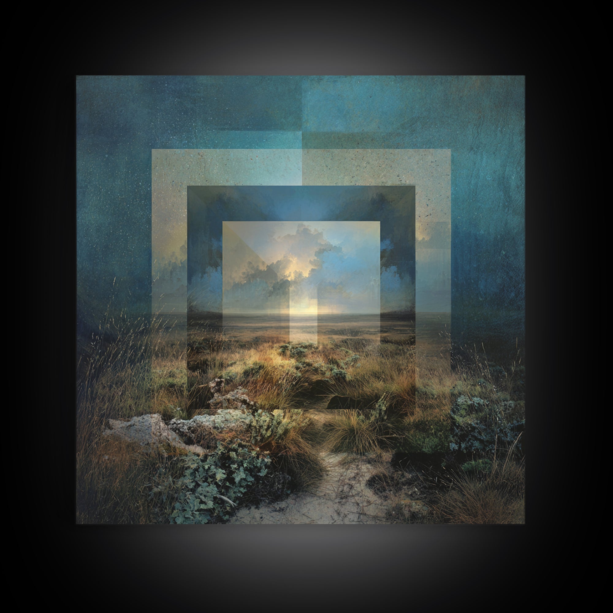 Surreal Dream Landscape Framed Canvas Print, Art, Wall Decor, Living Room Decor, Oil Painting, Wall Art, Art Prints, ART-1x1-83