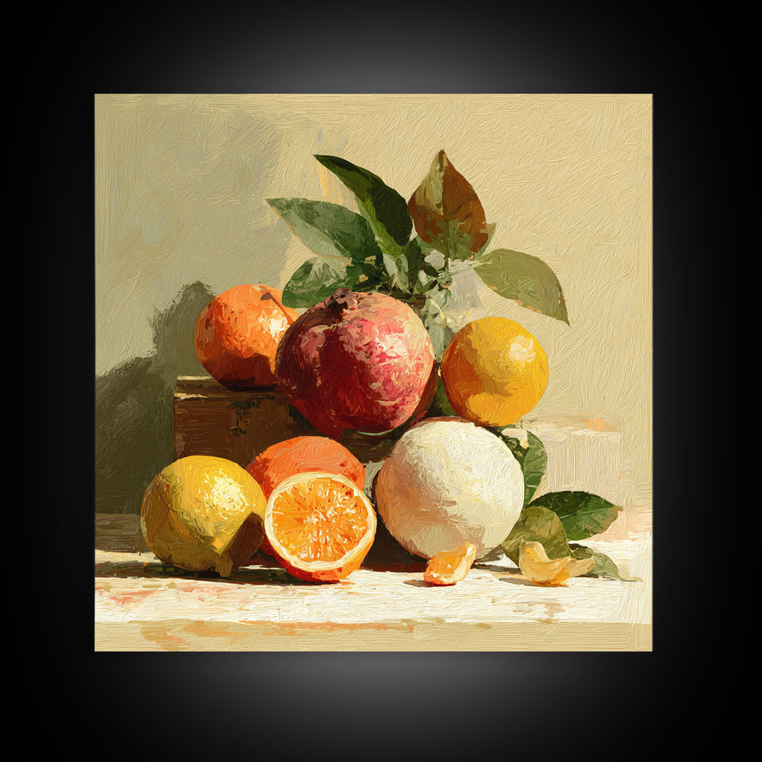 Bold Pop Fruit Composition Framed Canvas Print, Art, Luxury Decor, Living Room Decor, Fine Art, Metal Wall Art, ART-1x1-88