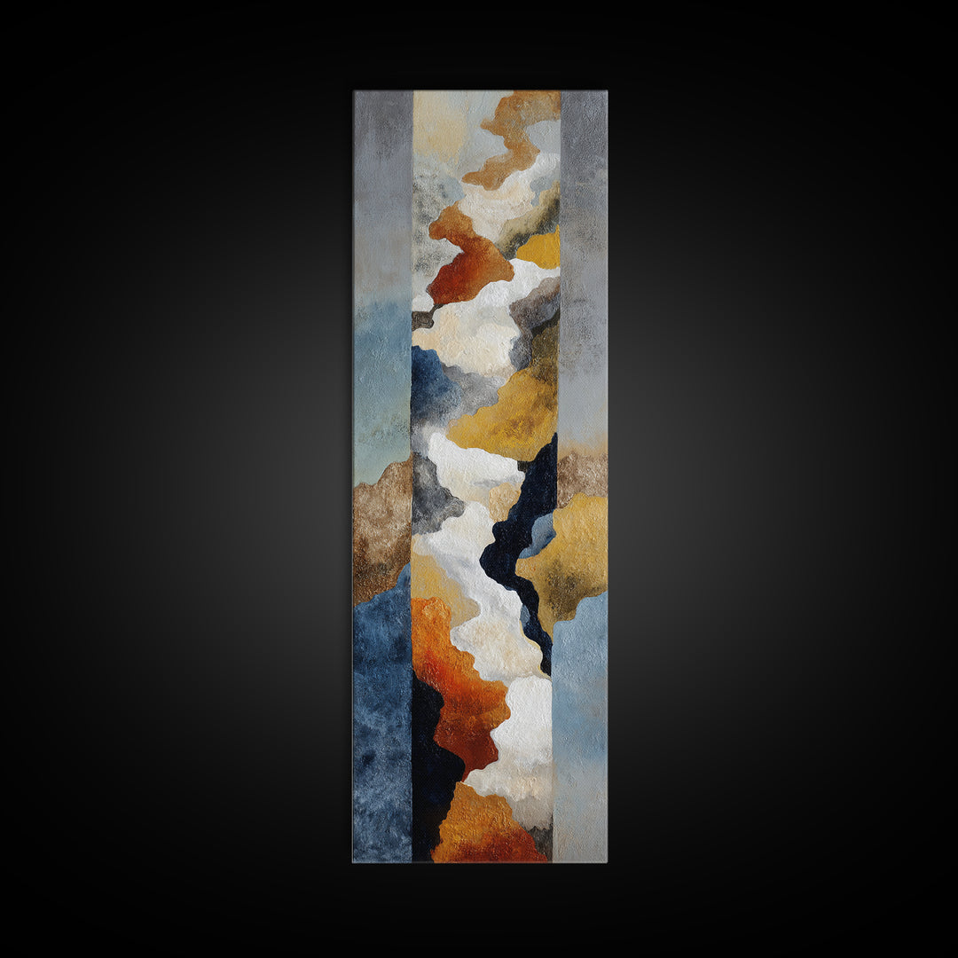 Contemporary Abstract with Layered Pigments and Energetic Canvas Print, Art, Framed Art, Living Room Decor, Fine Art, ART-1x3-14