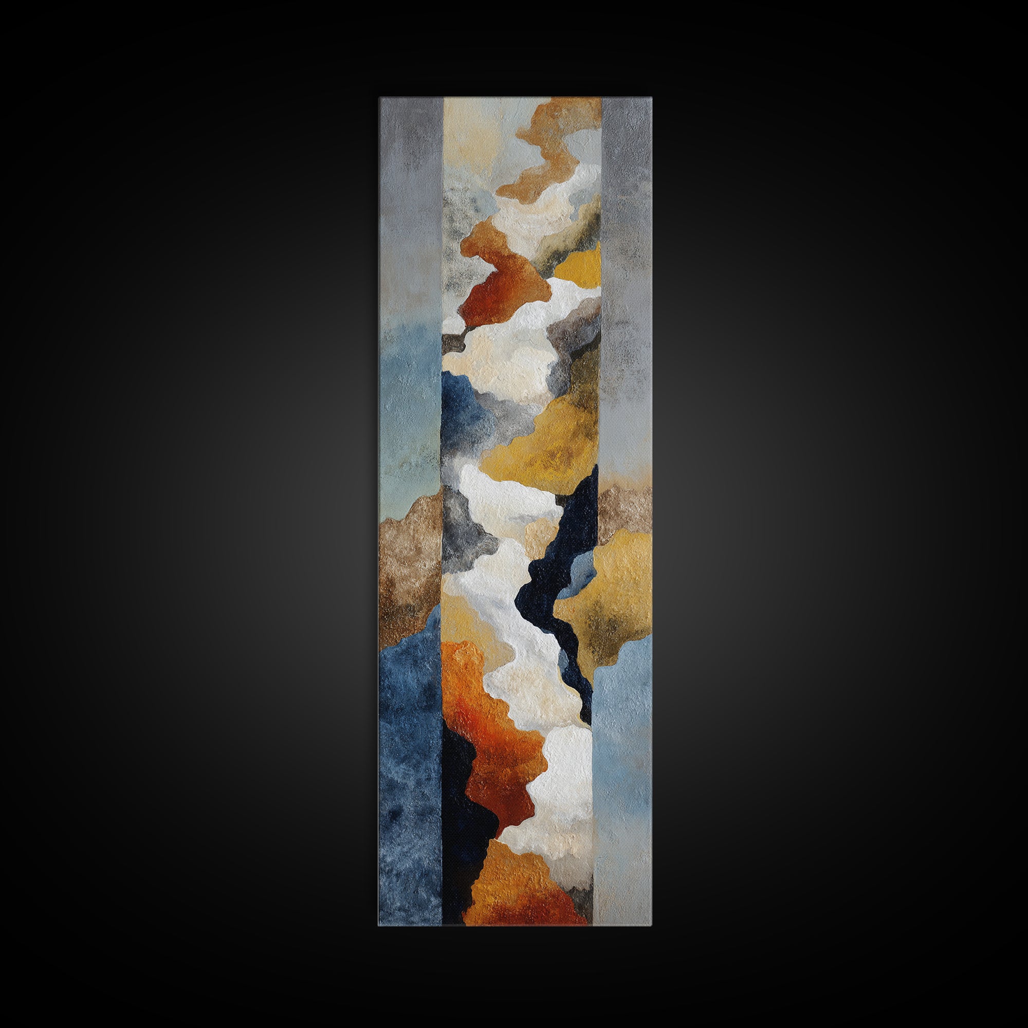 Contemporary Abstract with Layered Pigments and Energetic Canvas Print, Art, Framed Art, Living Room Decor, Fine Art, ART-1x3-14