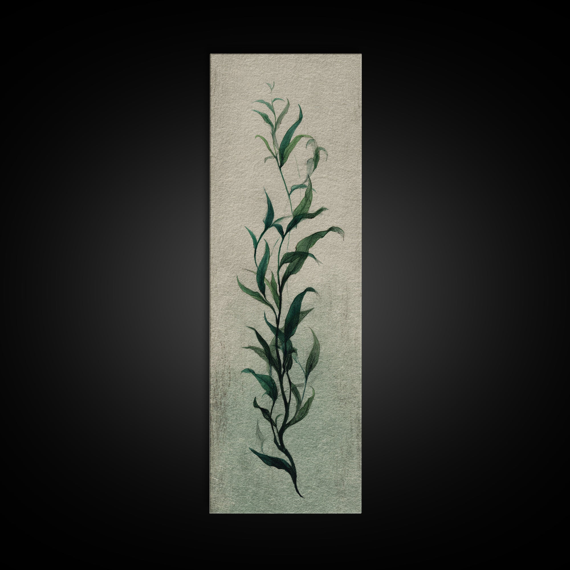 Minimal Botanical Ink Drawing on Handmade Paper Canvas Print, Art, Neutral Decor, Living Room Decor, Fine Art, ART-1x3-17