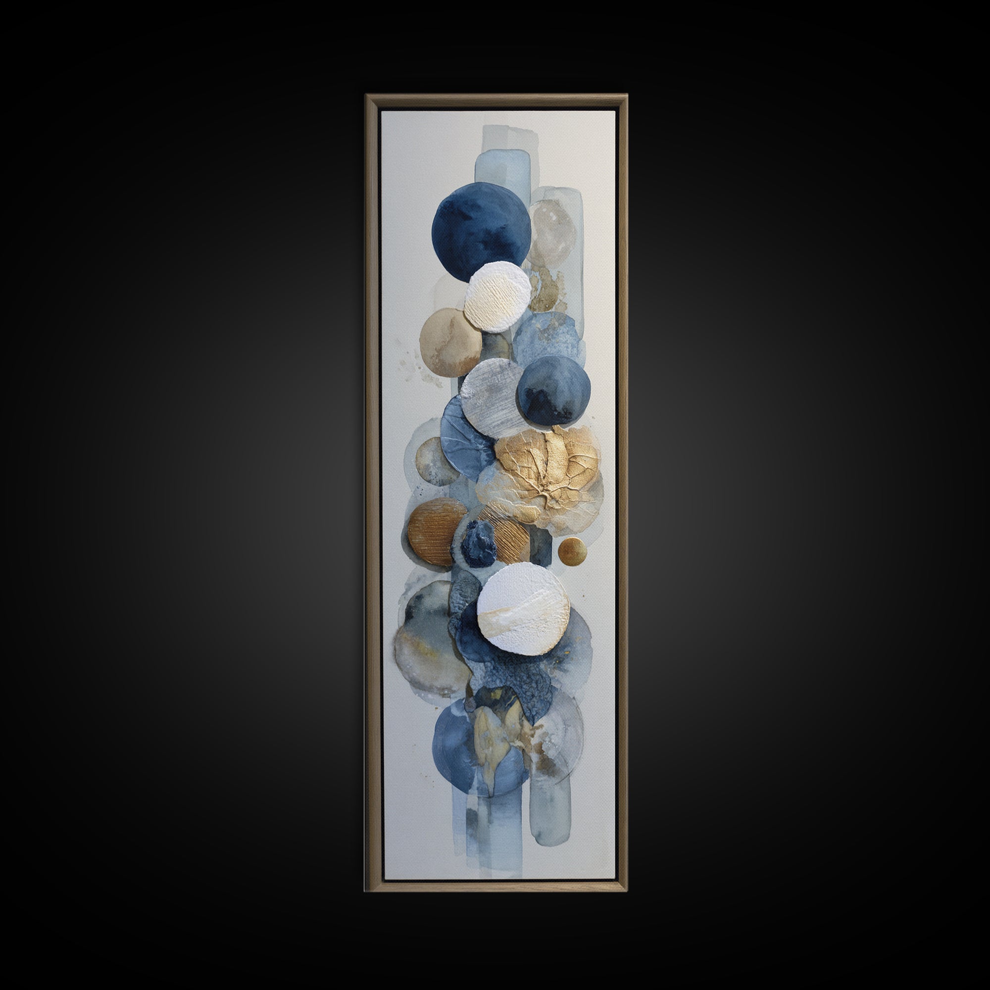 Modern Sculptural Shapes Rendered as Painted Forms Canvas Print, Art, Wood Wall Art, Living Room Decor, Fine Art, ART-1x3-18