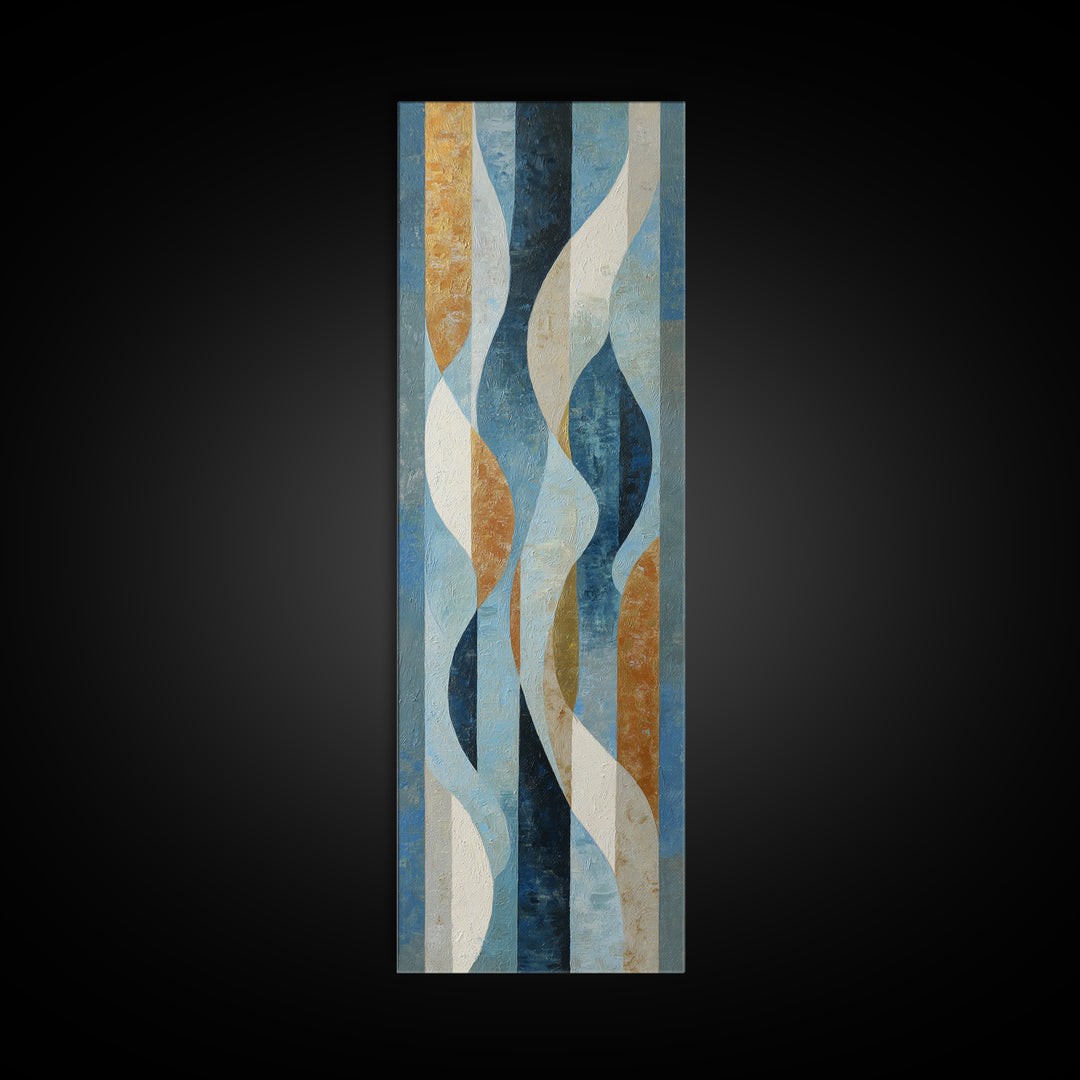 Abstract Water Forms Framed Canvas Print, Art, Luxury Decor, Living Room Decor, Abstract Art, Metal Wall Art, ART-1x3-31