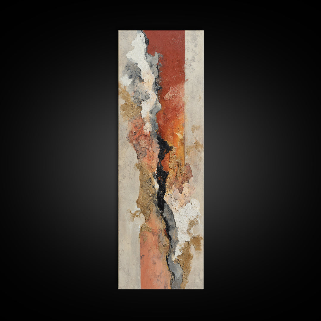Contemporary Abstract with Layered Pigments and Energetic Canvas Print, Art, Framed Art, Living Room Decor, Fine Art, ART-1x3-38