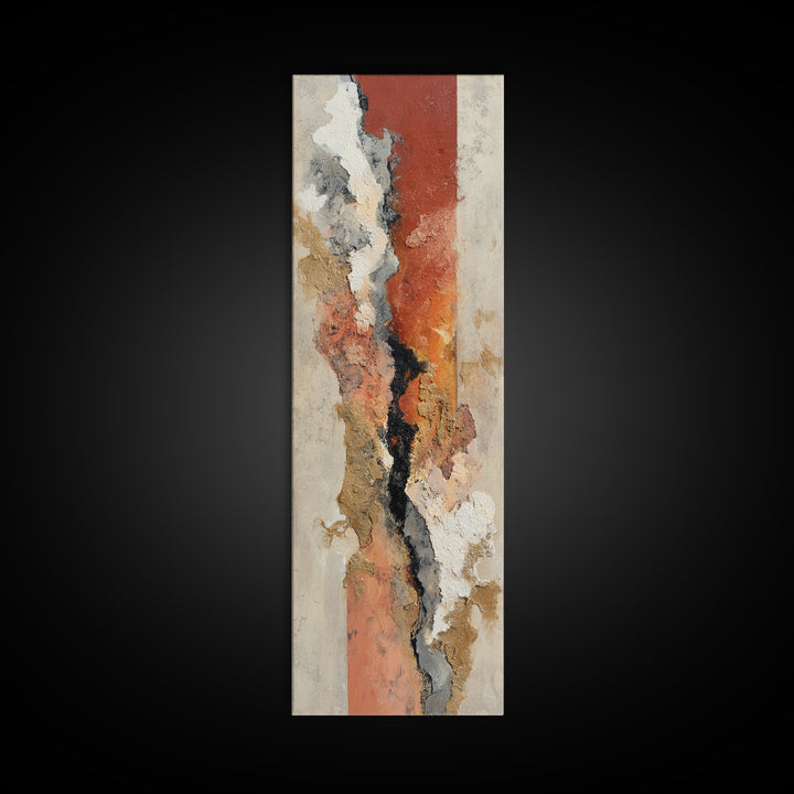 Contemporary Abstract with Layered Pigments and Energetic Canvas Print, Art, Framed Art, Living Room Decor, Fine Art, ART-1x3-38