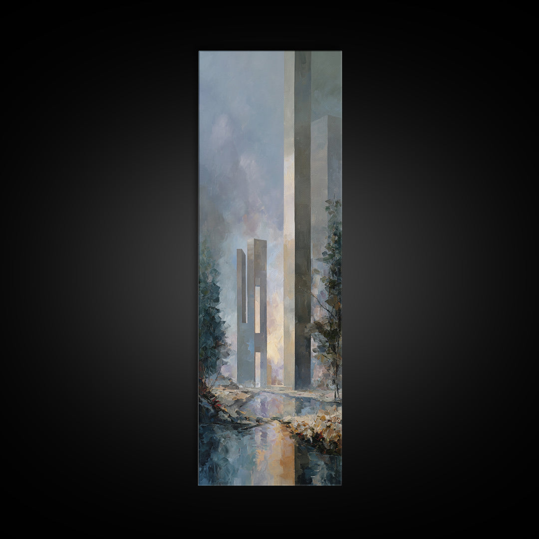 Surreal Dream Landscape Framed Canvas Print, Art, Minimalist Decor, Living Room Decor, Fine Art, Large Wall Art, ART-1x3-47