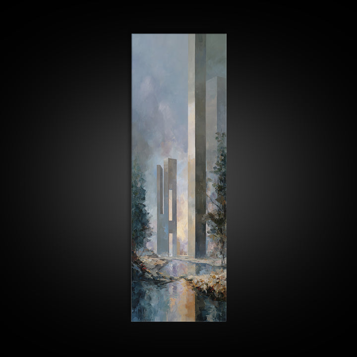 Surreal Dream Landscape Framed Canvas Print, Art, Minimalist Decor, Living Room Decor, Fine Art, Large Wall Art, ART-1x3-47