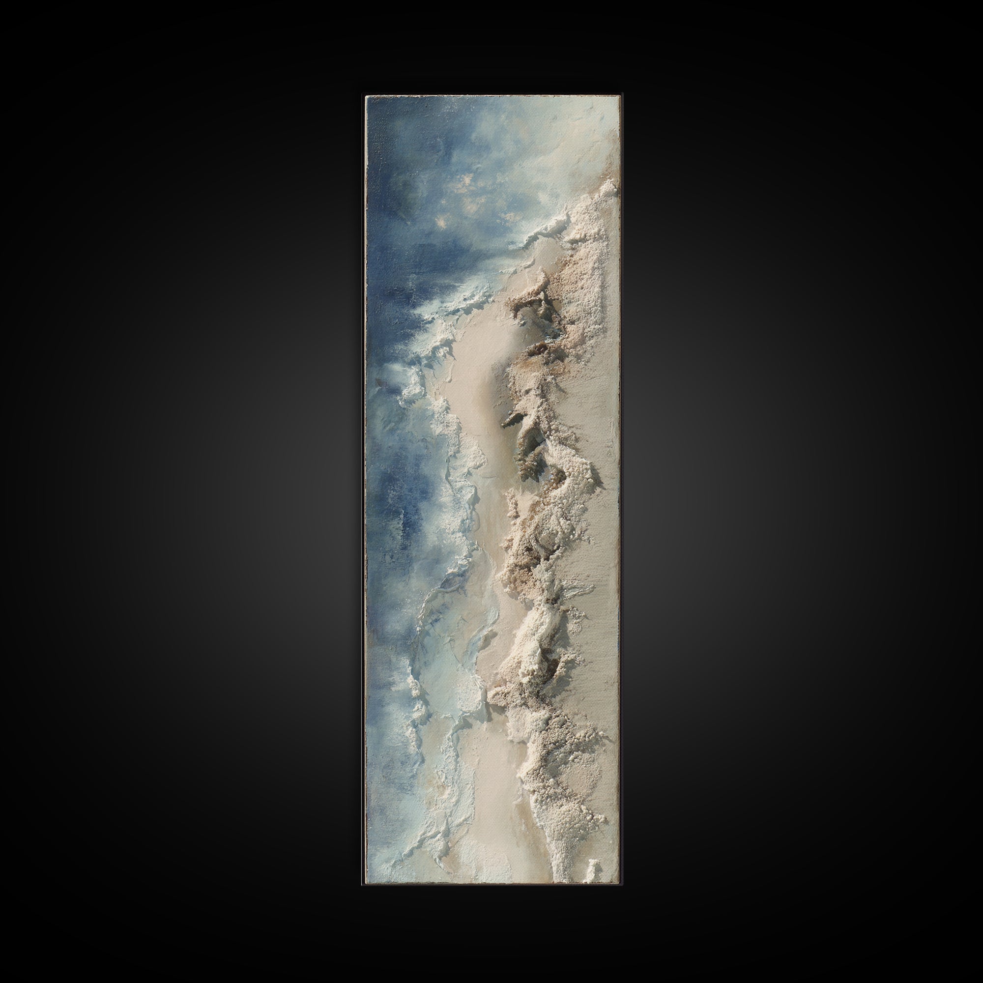 Dramatic Seascape with Foam and Storm Clouds Canvas Print, Art, Luxury Decor, Living Room Decor, Abstract Art, ART-1x3-60