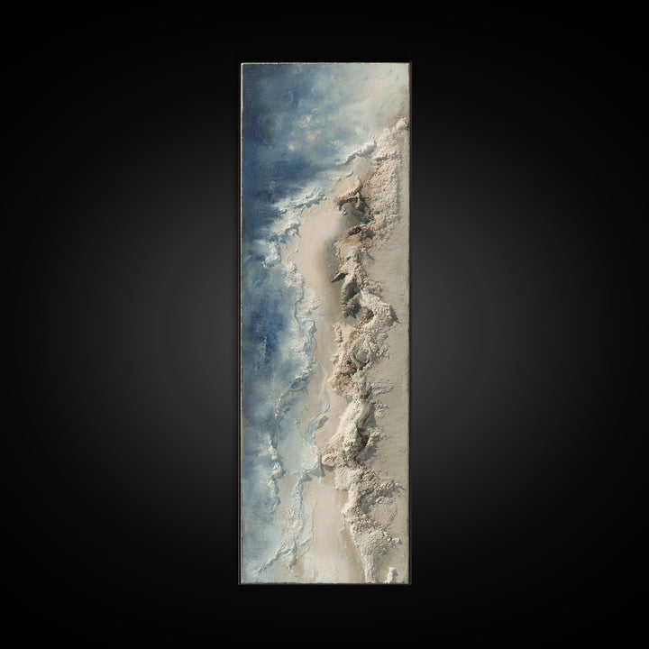 Dramatic Seascape with Foam and Storm Clouds Canvas Print, Art, Luxury Decor, Living Room Decor, Abstract Art, ART-1x3-60